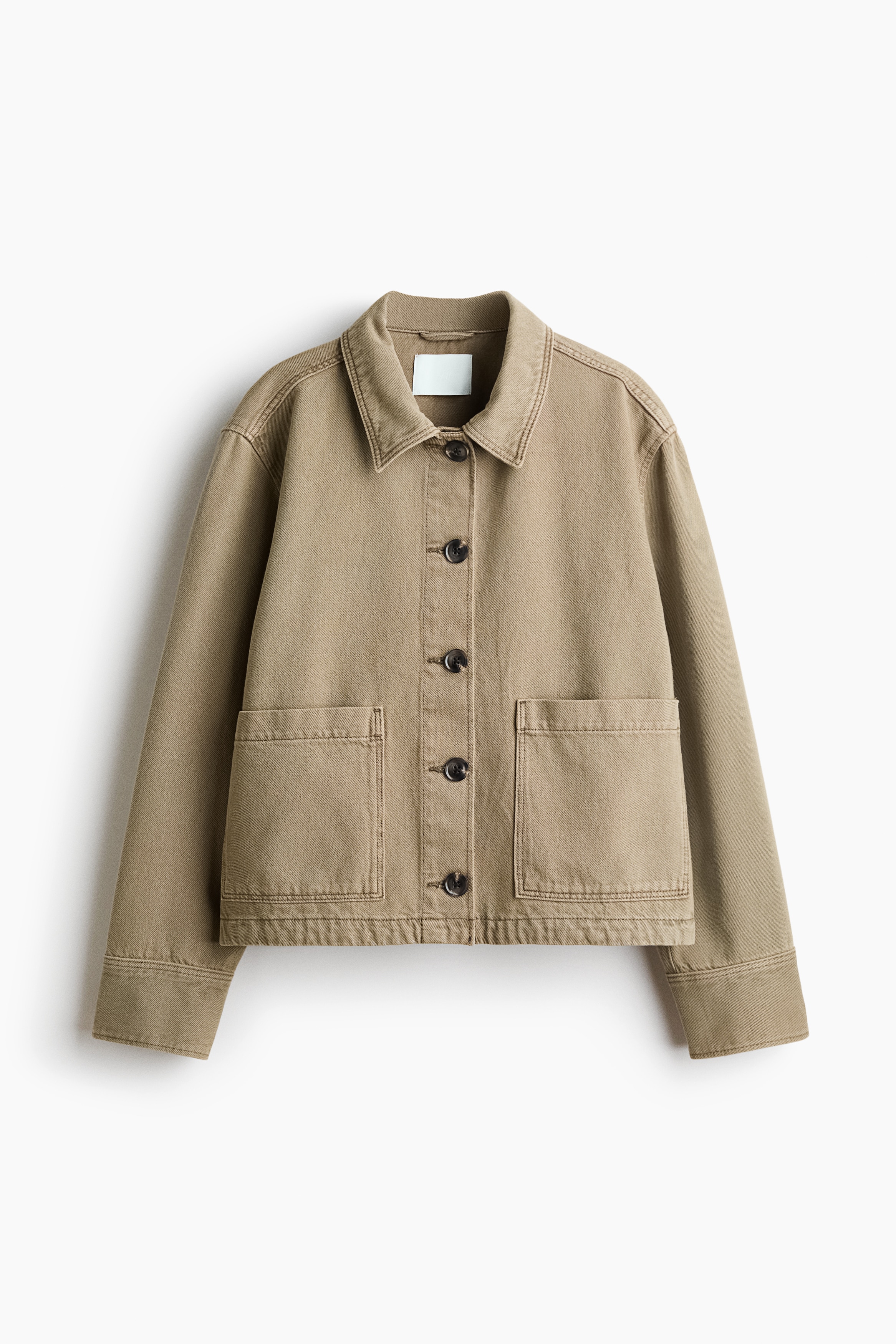 Cotton denim jacket - Khaki green/Dark khaki green/Dark denim blue