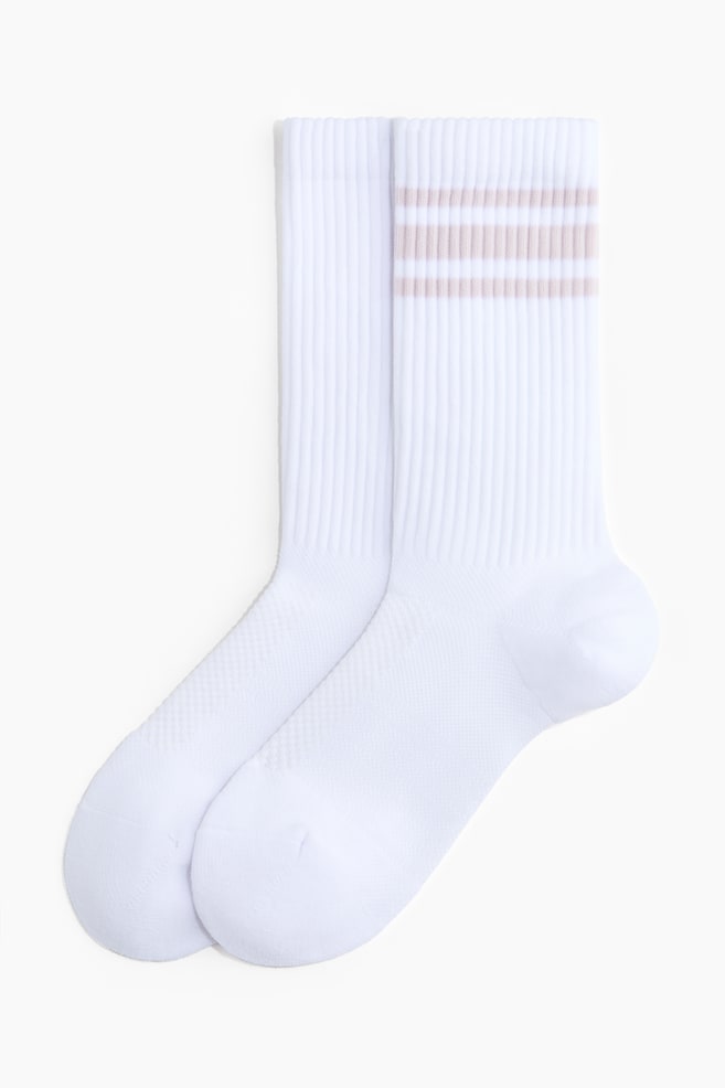 2-Pack Tennis Socks with DryMove™ - White/striped - 1
