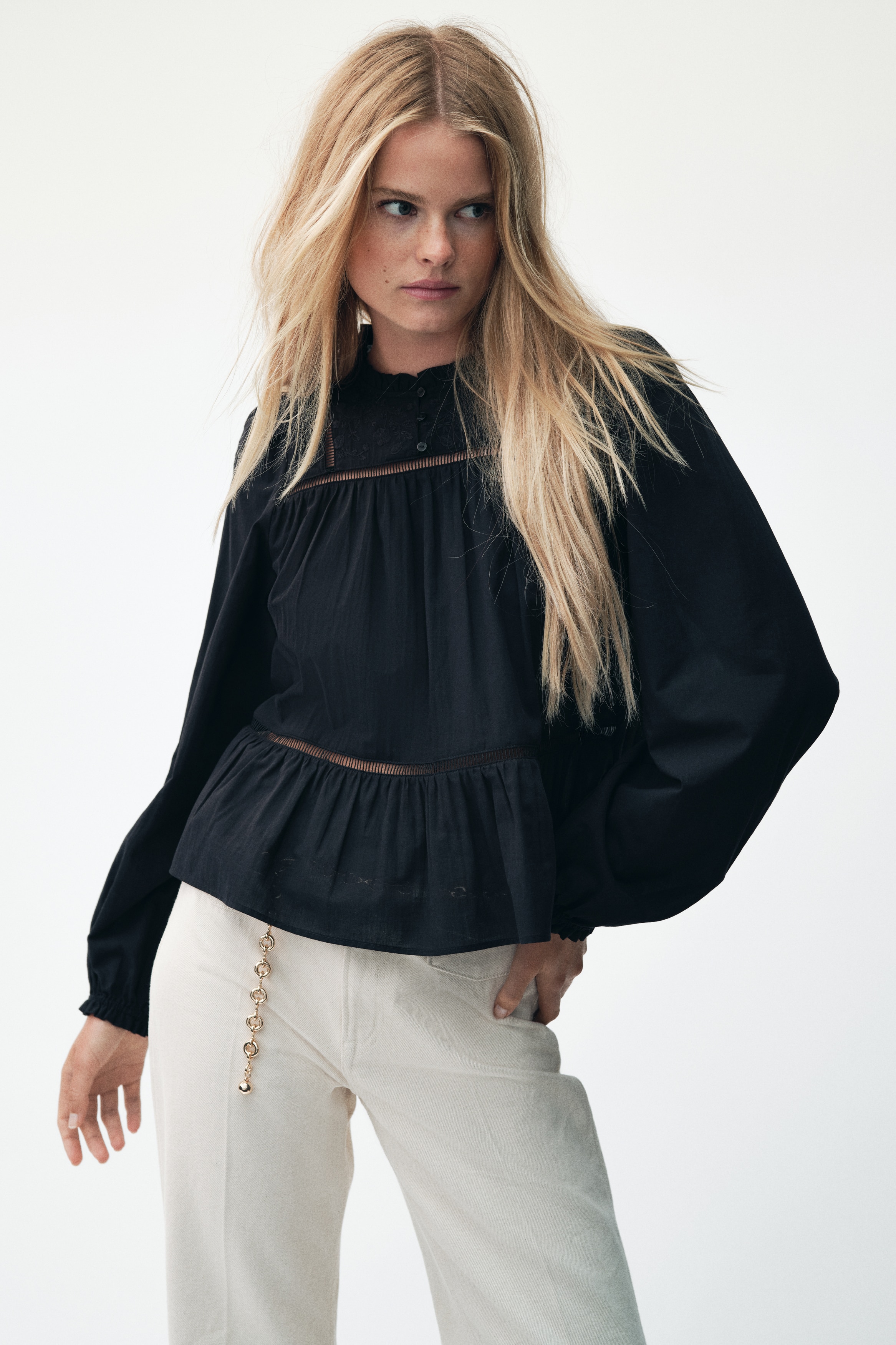 Embroidered cotton blouse