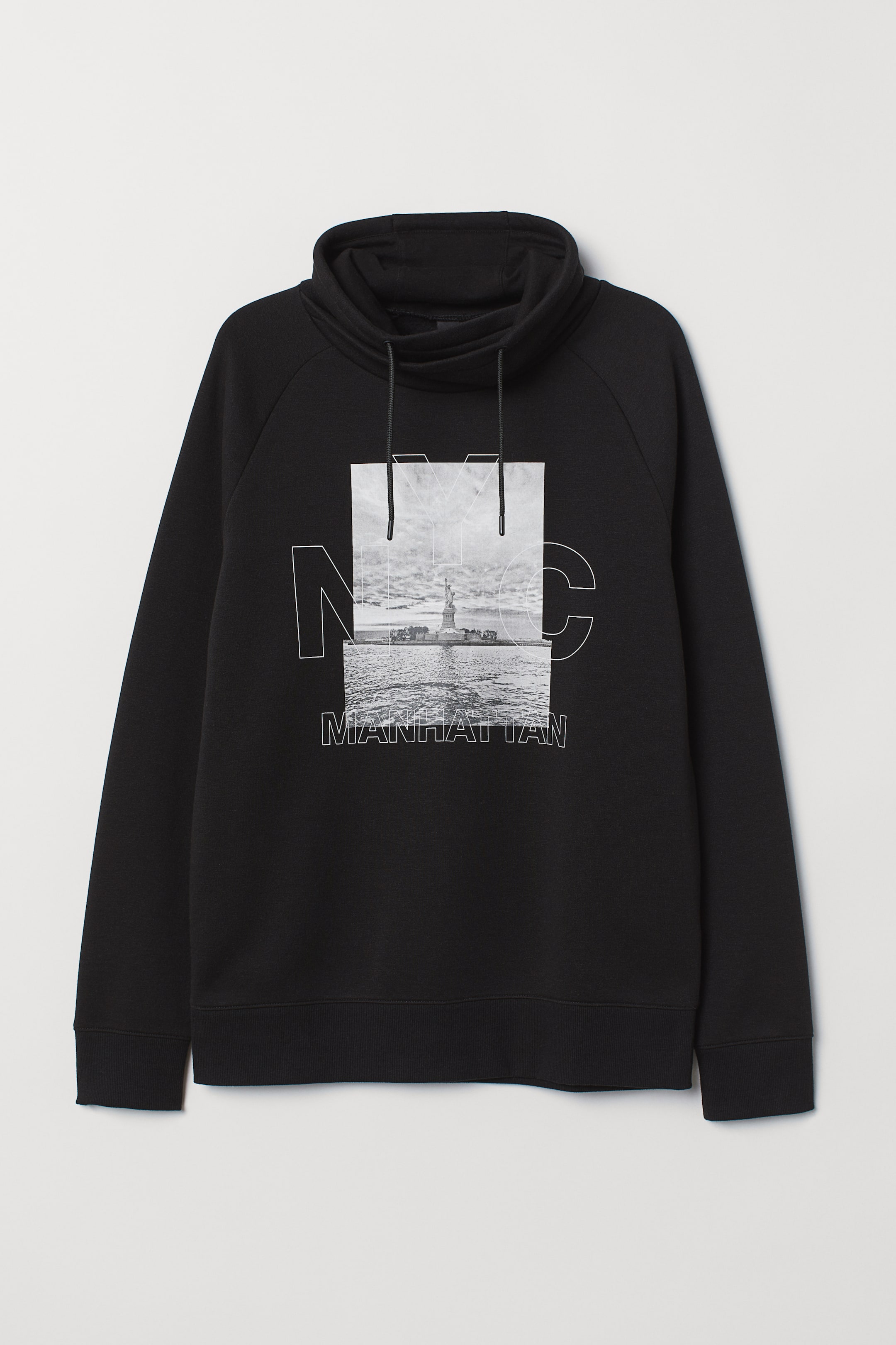 Größeres Bild ansehen: Sweatshirt mit Tunnelkragen - Schwarz/Manhattan - Men | H&M DE 1