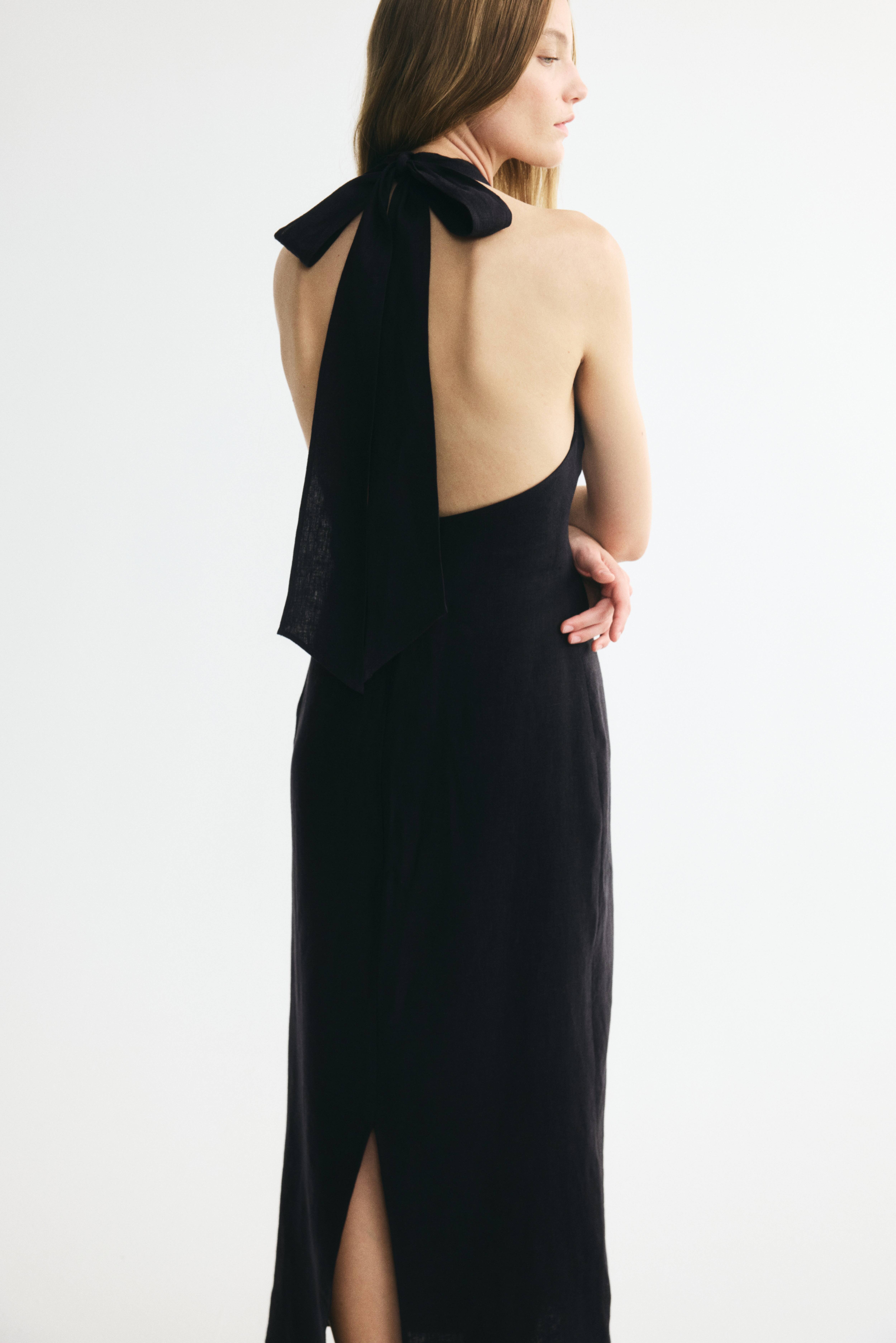 Halterneck Linen Dress