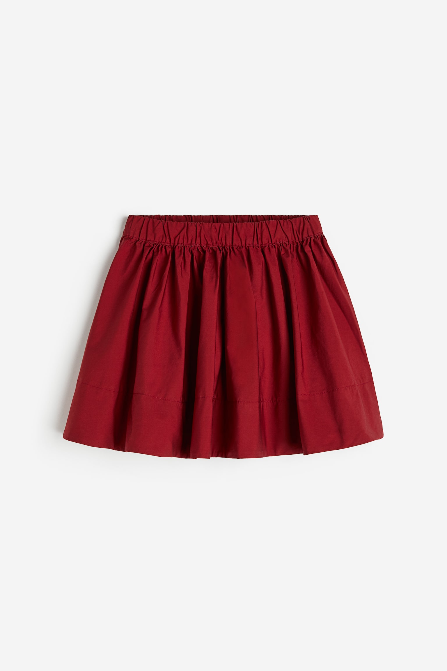 Voluminous cotton skirt - Dark red - 1