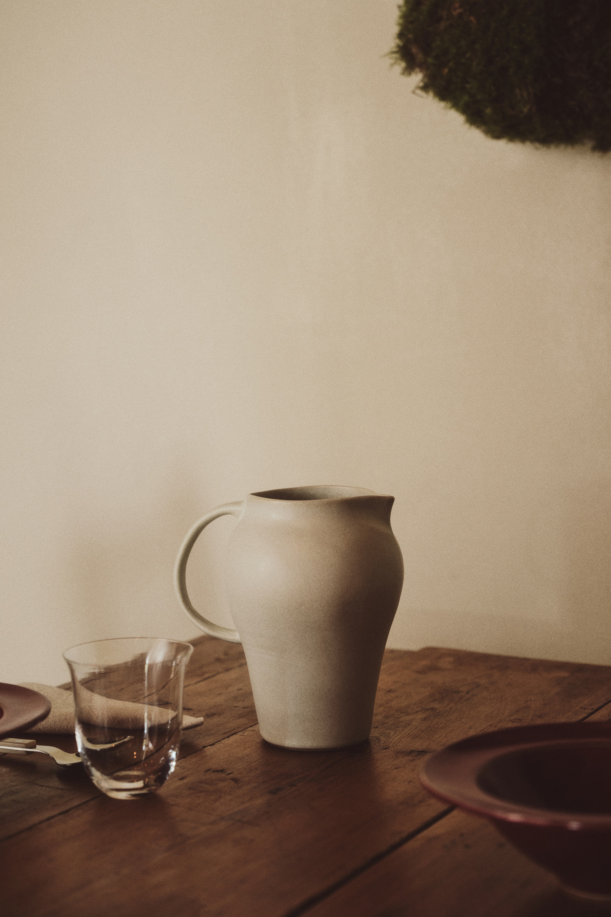 Stoneware jug - Beige clair