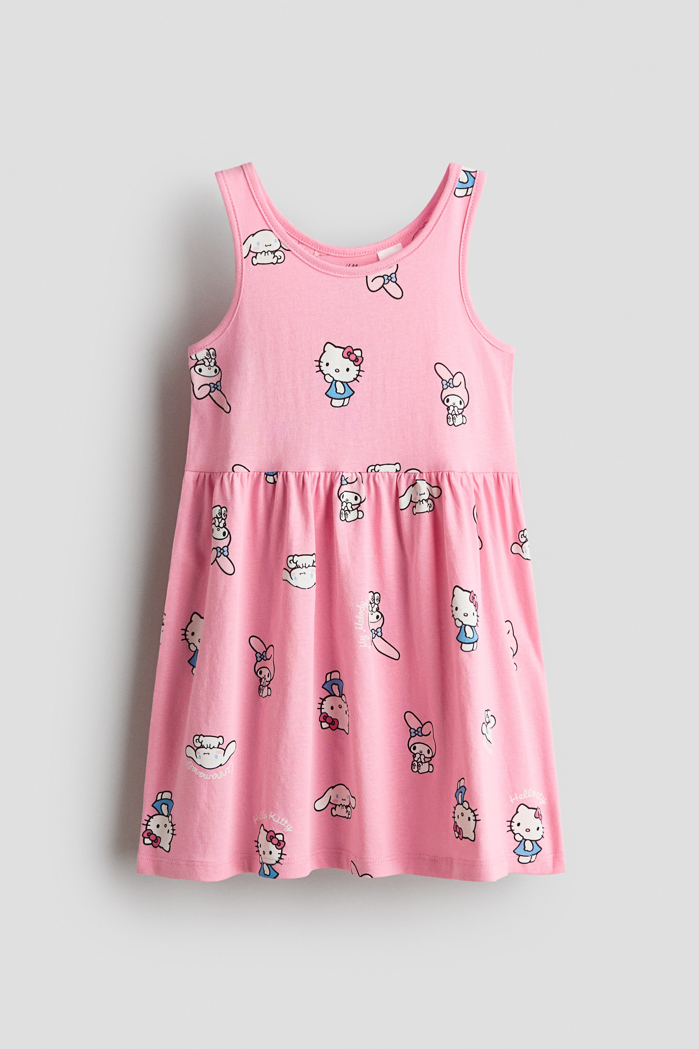 Printed Cotton Dress - Pink/Sanrio/White/Minnie Mouse/Light blue/Hello Kitty/Light purple/Lilo & Stitch/Light turquoise/Squishmallows/Light blue/Frozen/Light blue/Bluey/Light pink/Hello Kitty