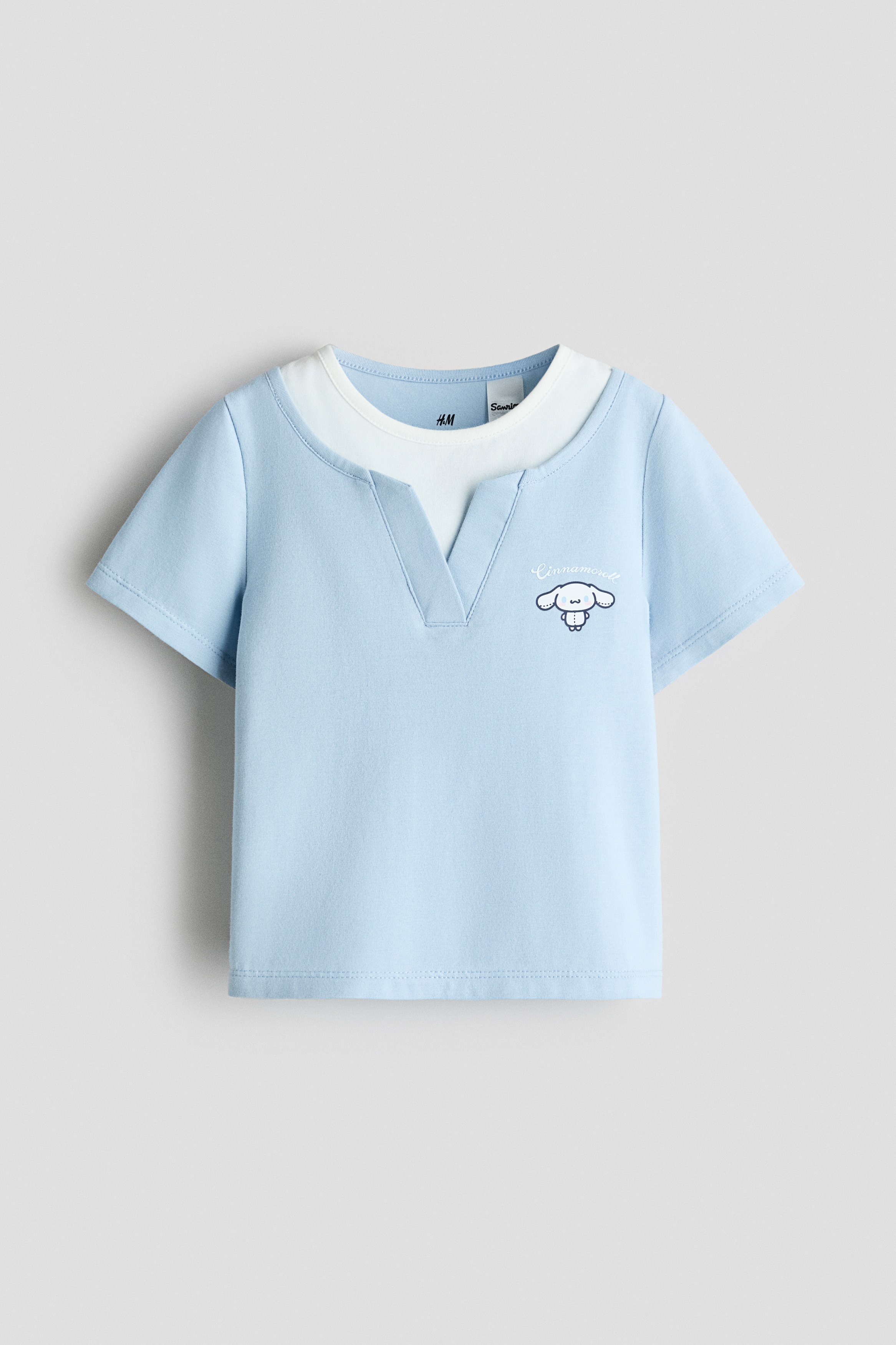 Áo thun xếp lớp có hoạ tiết - Xanh dương nhạt/Cinnamoroll/Màu hồng nhạt/Kuromi/Màu trắng/Kuromi