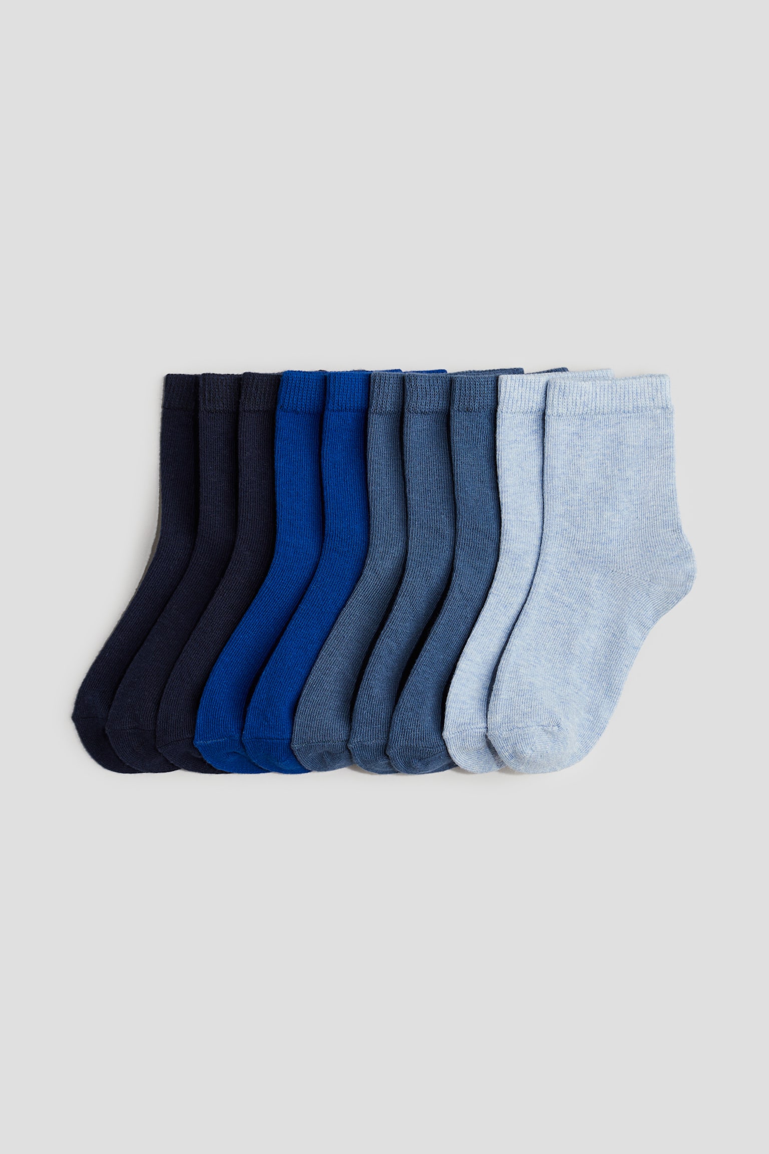 10-pack socks - Bright blue/Pigeon blue/Grey marl/Black/Black - 1