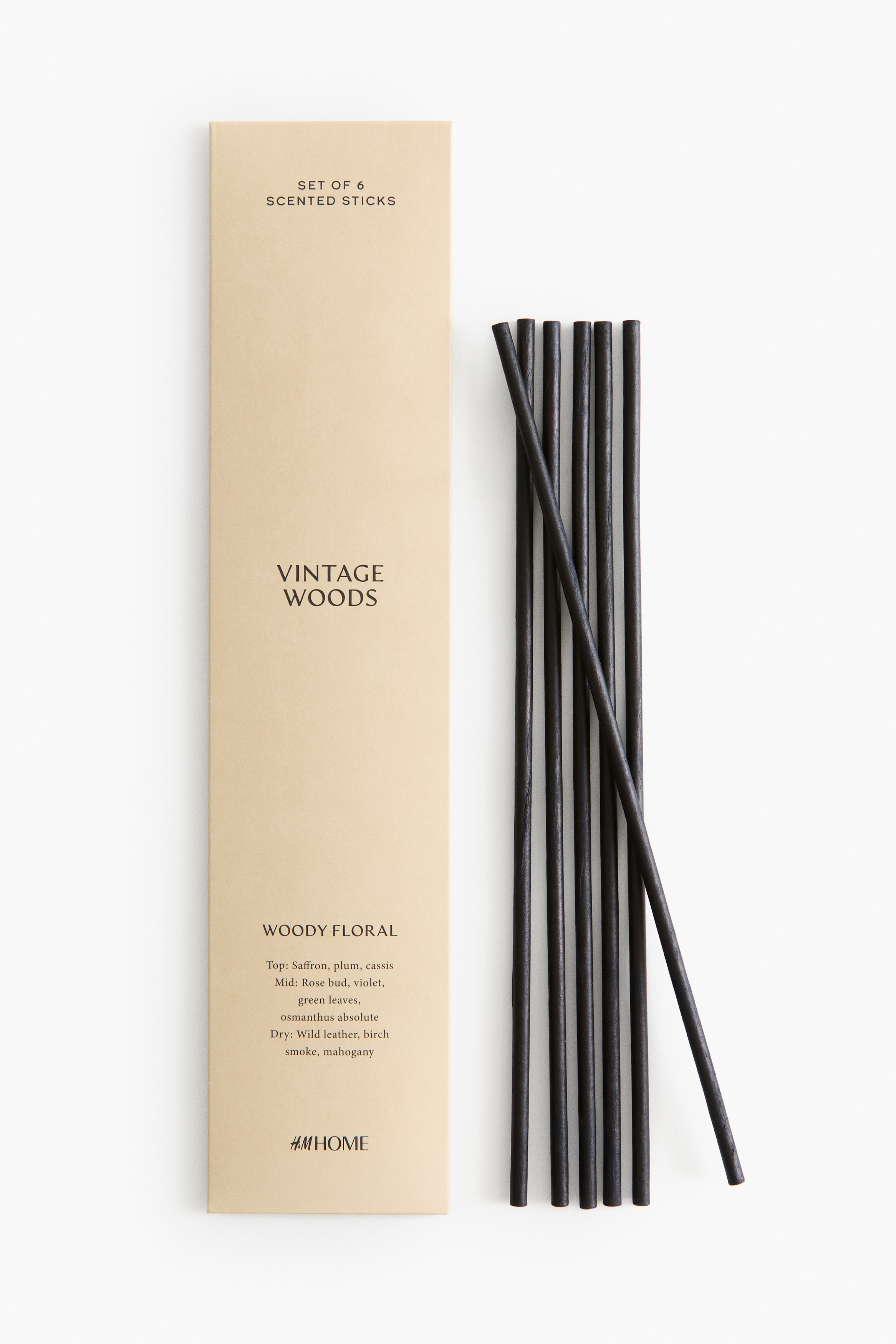 Lot de 6 bâtonnets parfumés - Vintage Woods/Lily of the Valley/Cashmere Cloud/Vanilla Patchouli/Minted Fig/Grapefruit Nectar