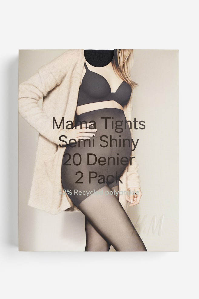 MAMA 2-pack 20 denier tights - Black/Beige/Brown/Dark brown/dc - 1
