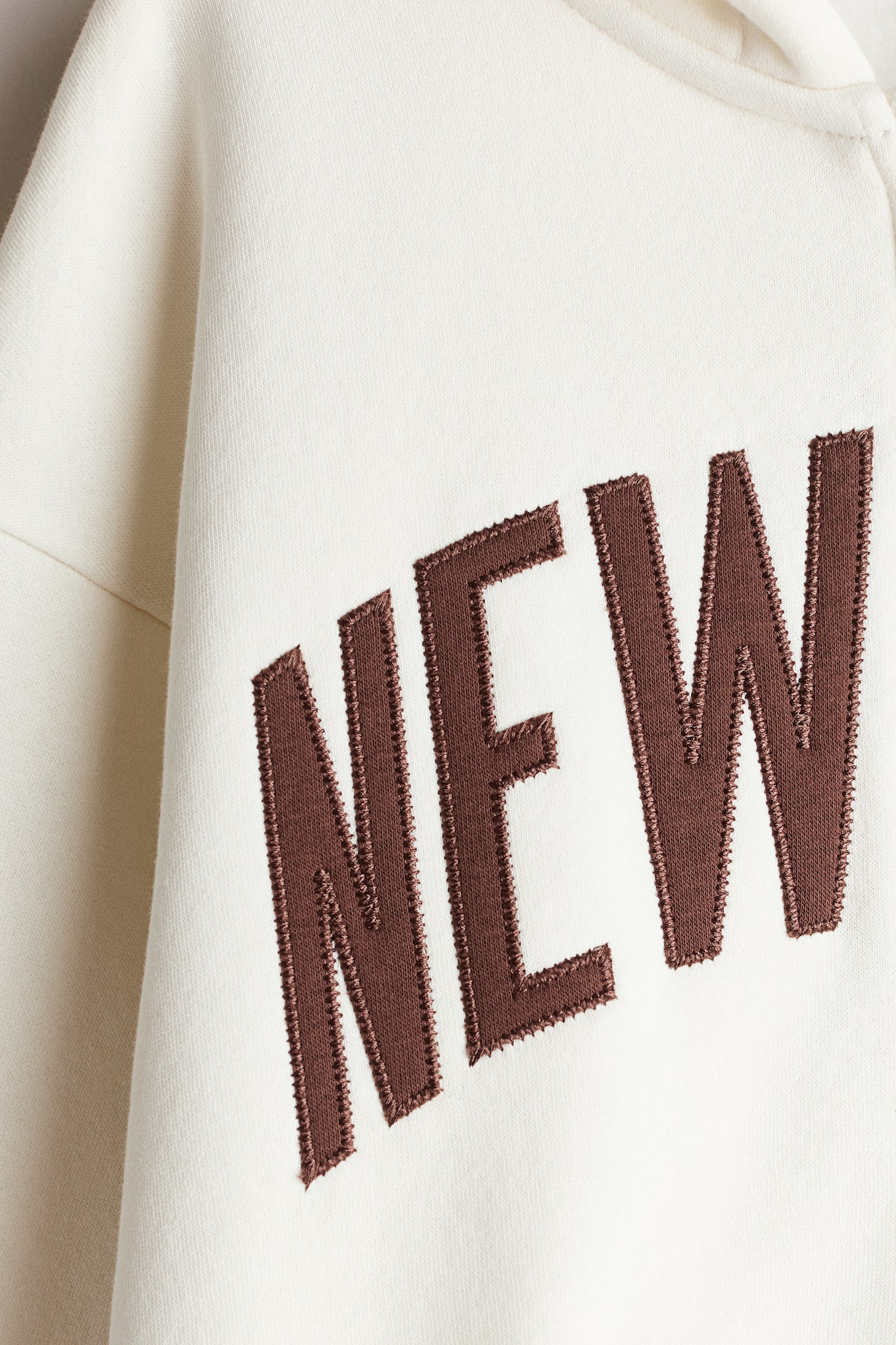 Embroidered zip-through hoodie - Cream/New York/Light grey marl/London - 2