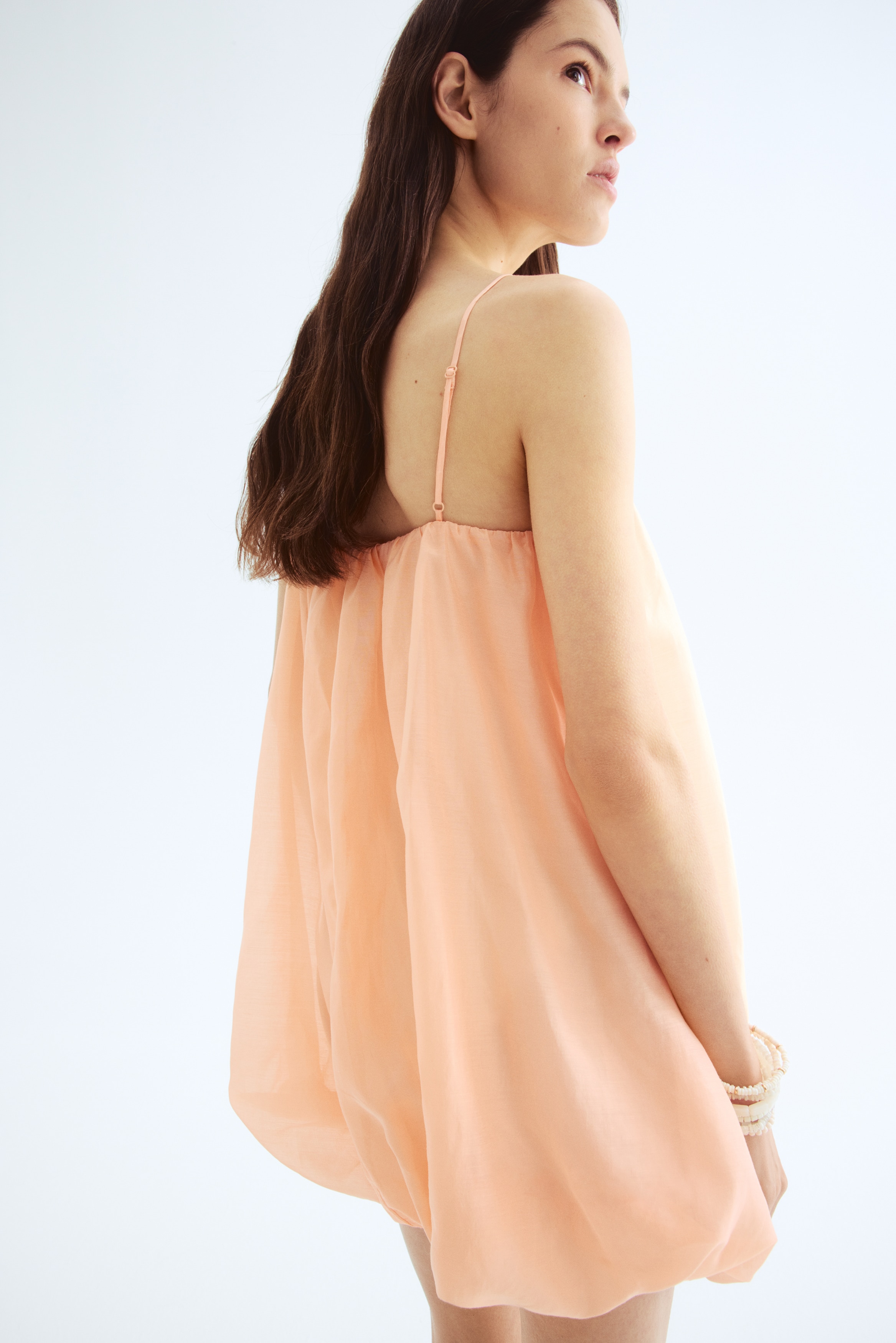 Lyocell-blend balloon dress