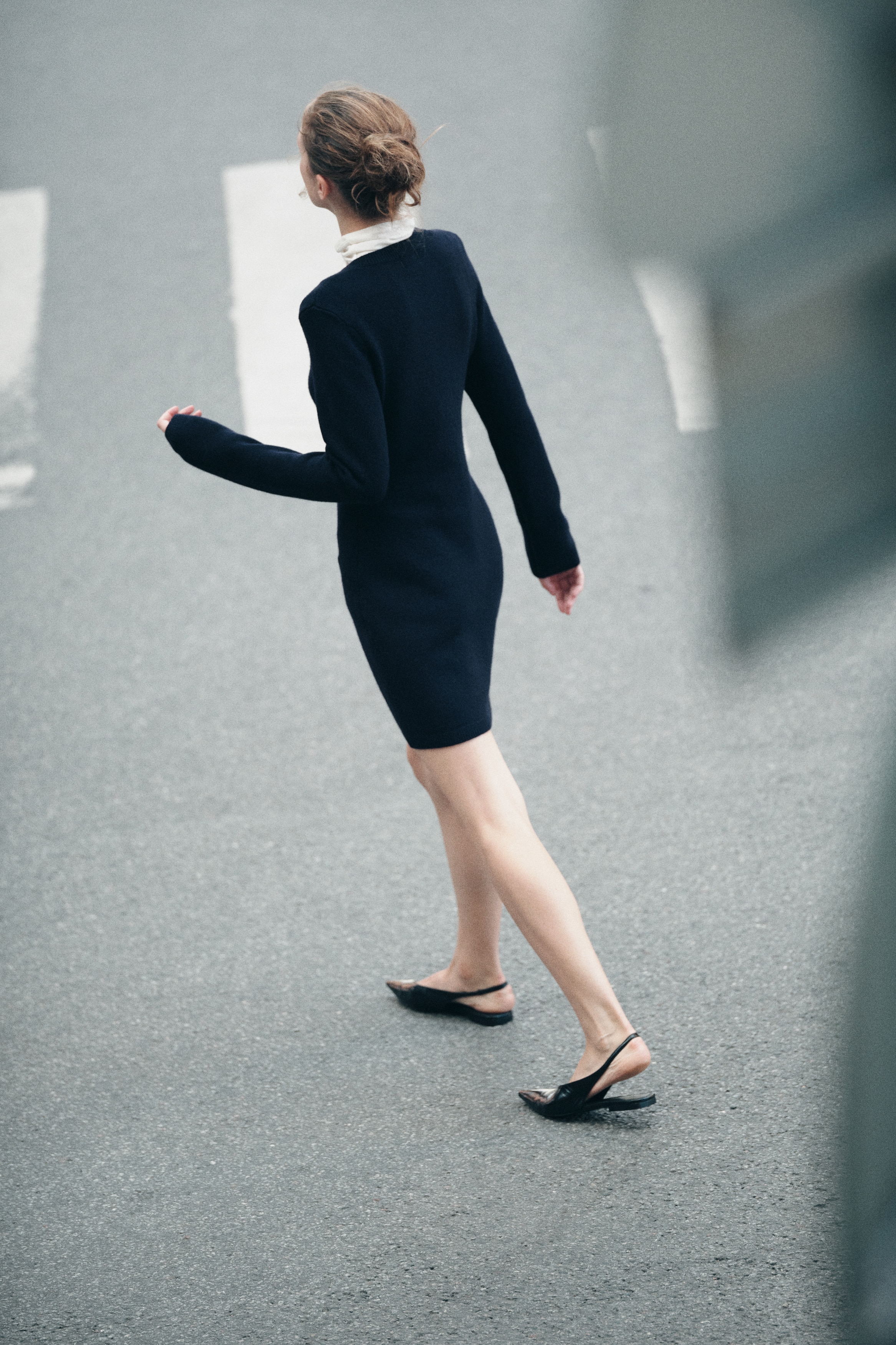 Knitted button-front dress