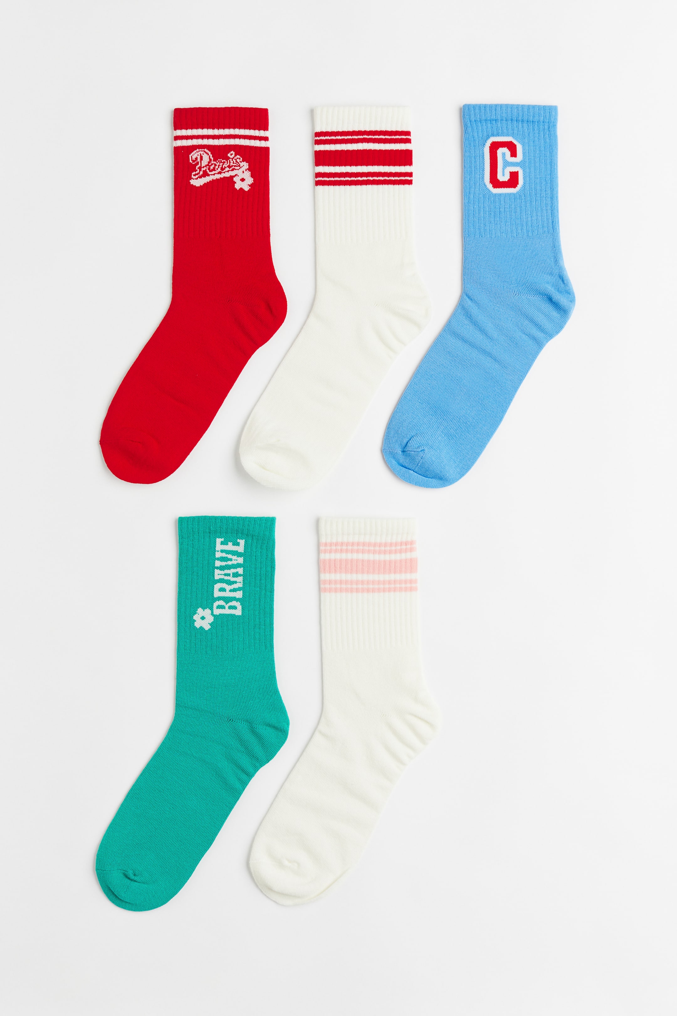 Xem ảnh lớn hơn: Bộ 5 đôi vớ - Màu đỏ/Xanh dương/Trắng - Kids | H&M VN 1