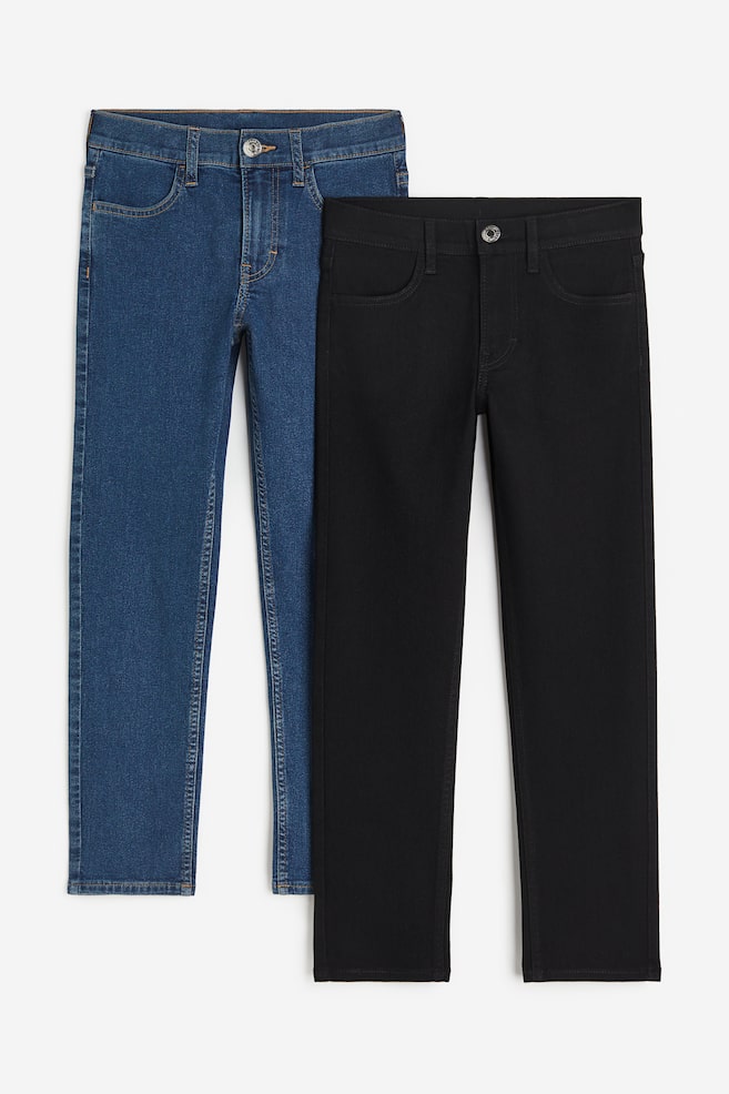 2-pack Slim Fit Jeans - Denimblå/Svart/Ljusgrå/Svart - 2