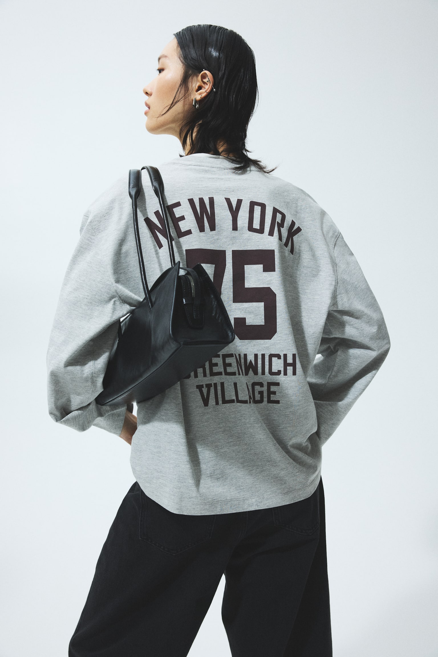 Top oversize en jersey - Gris clair chiné/New York/Blanc/Les Nuits/Crème/Parisien/Marron foncé/Costa Rica - 5