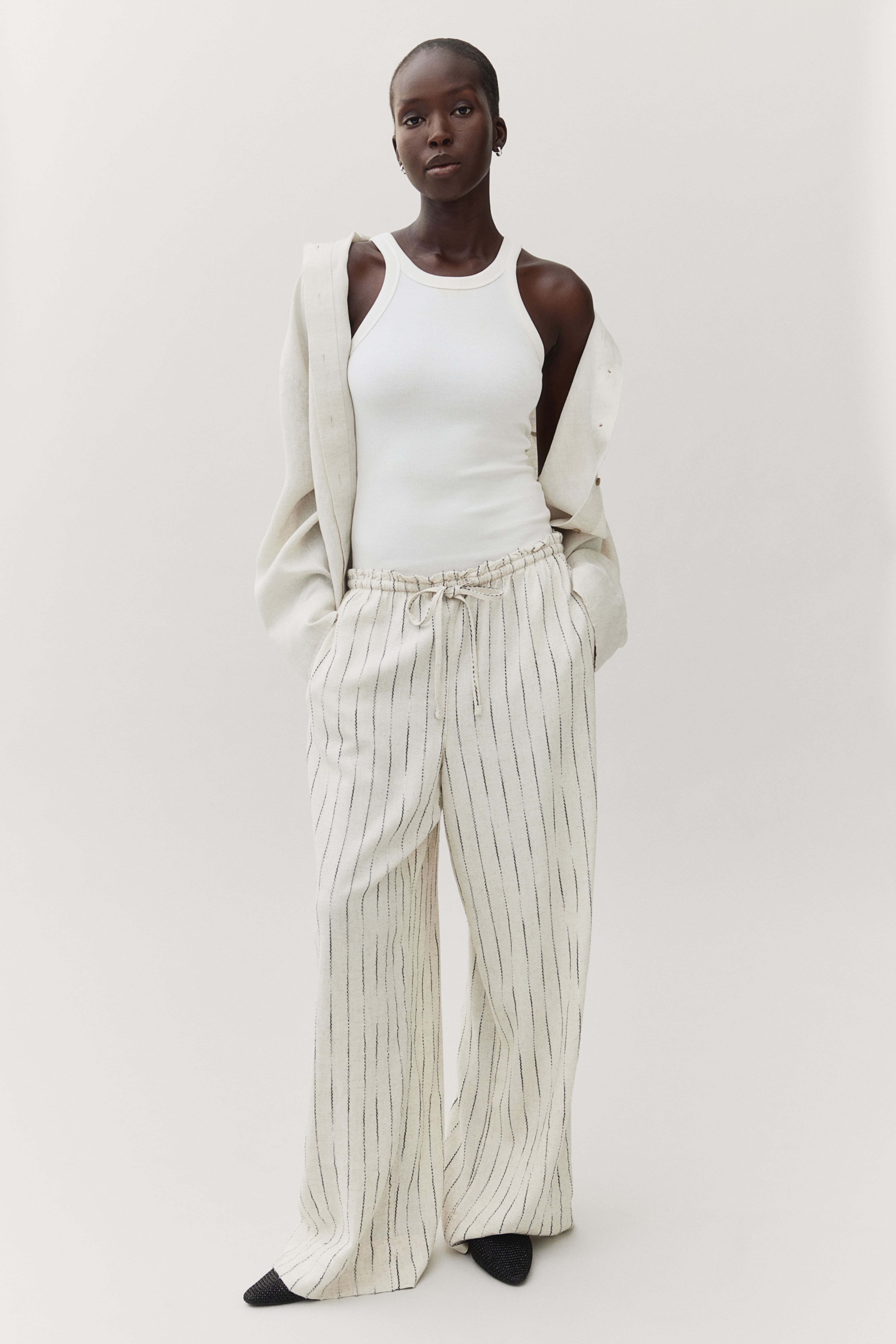 H&m striped pants on sale