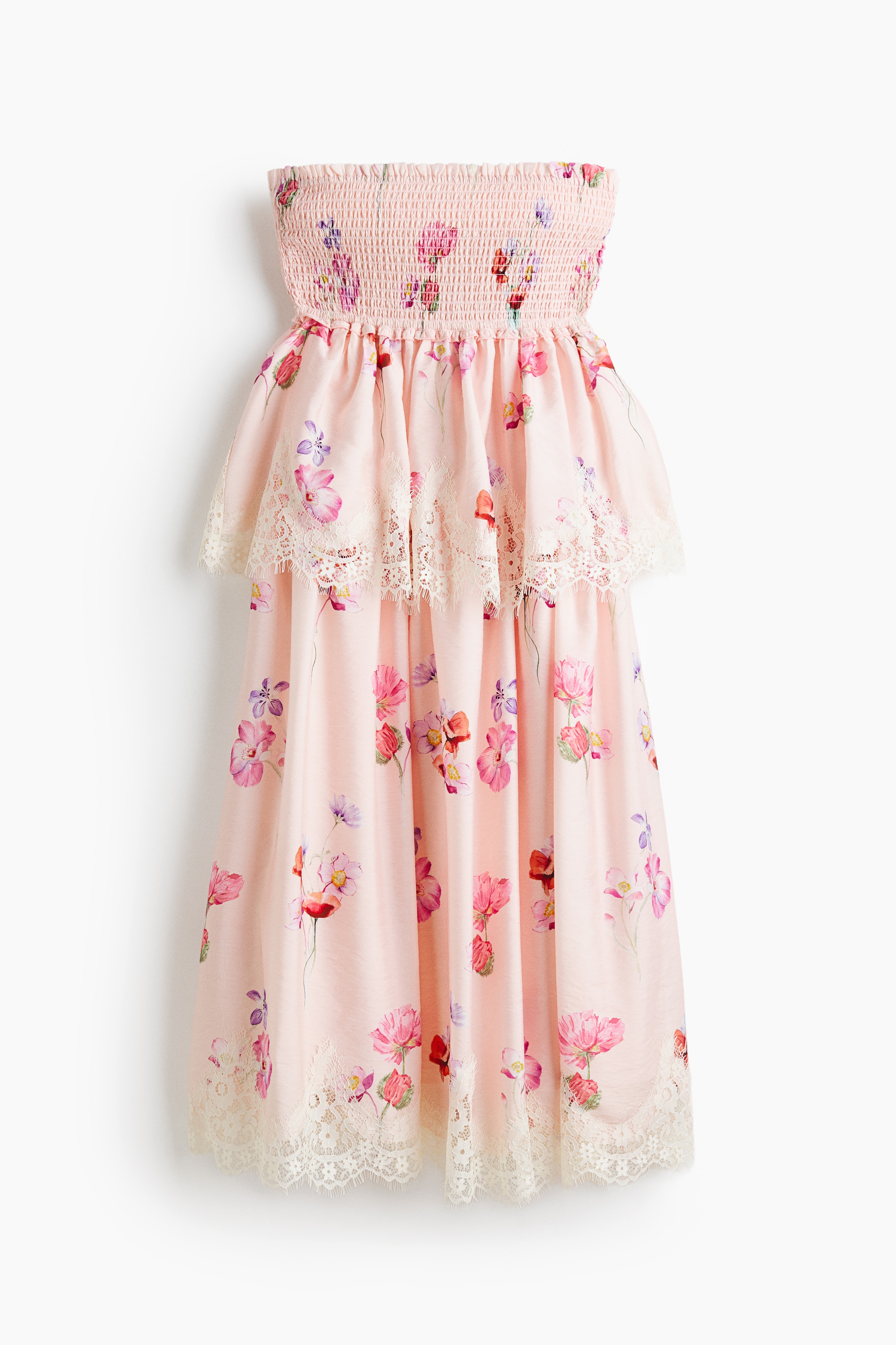 Lace-Trimmed Bandeau Dress