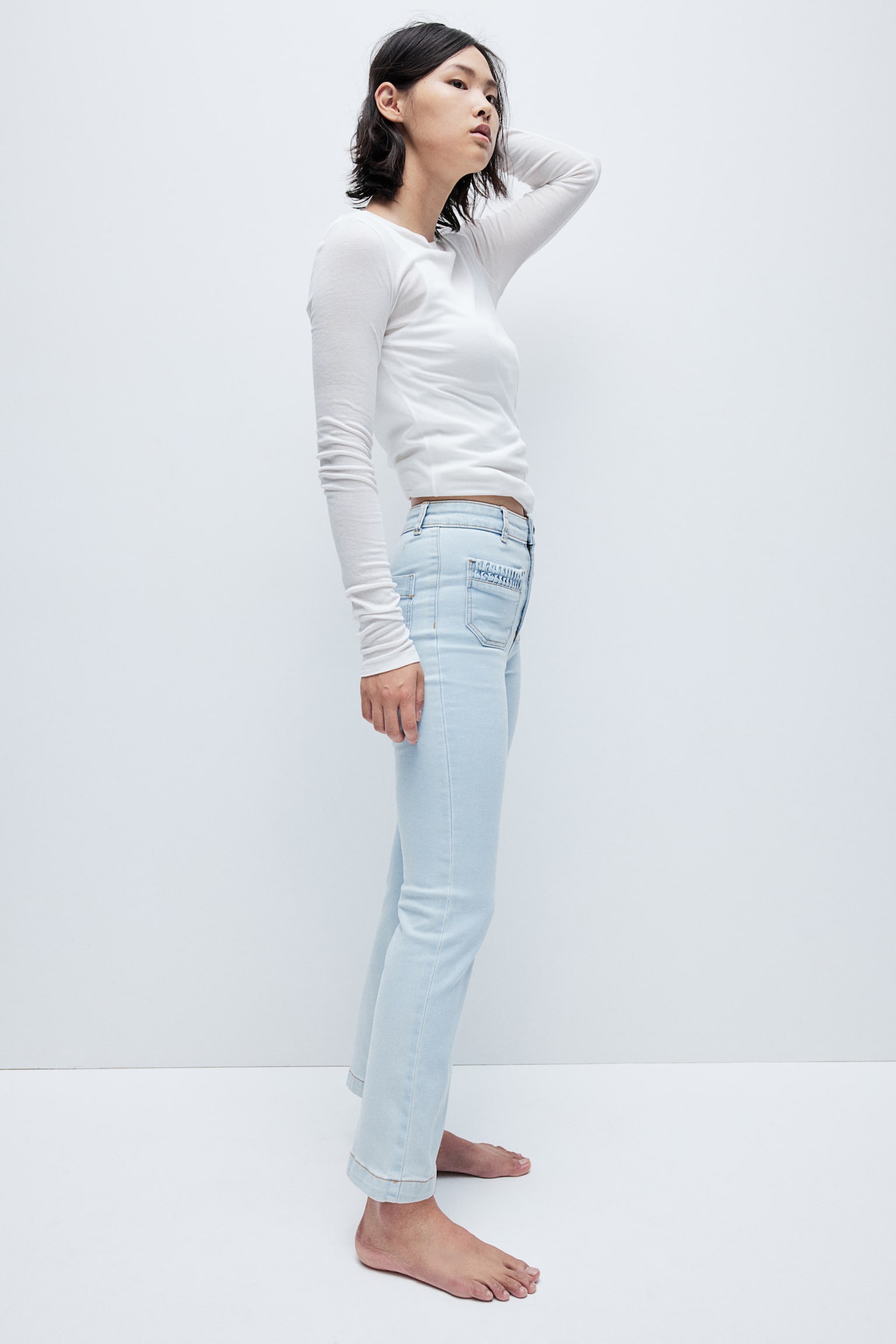 Cropped jeans - Light denim blue/Denim blue - 8