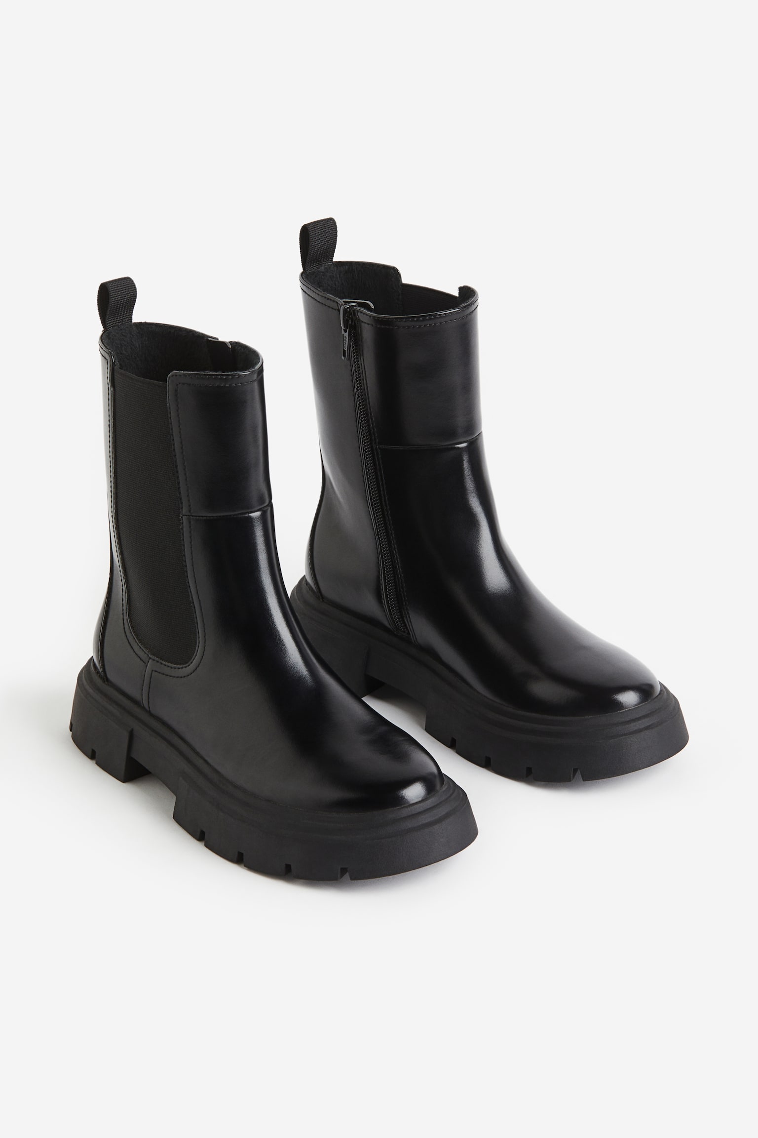 Chunky Chelsea Boots - Black/Light beige - 3