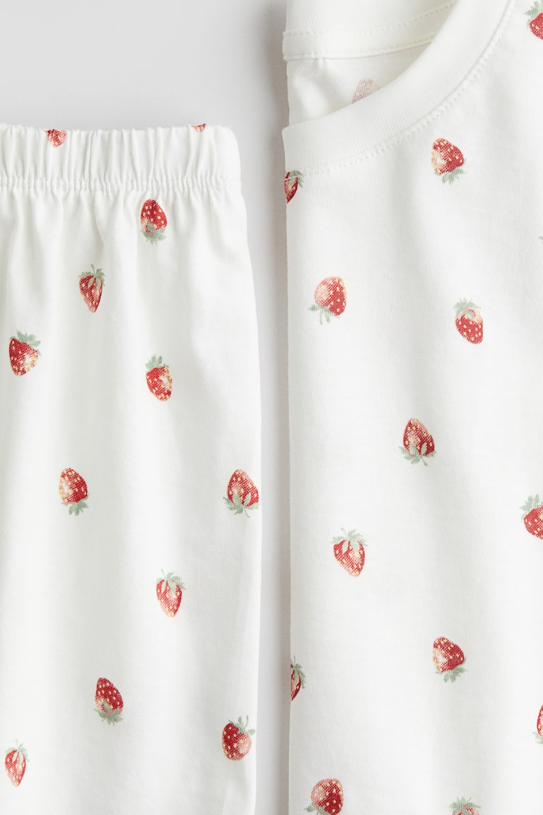Pigiama in cotone Bianco/fragole BAMBINO H&M IT