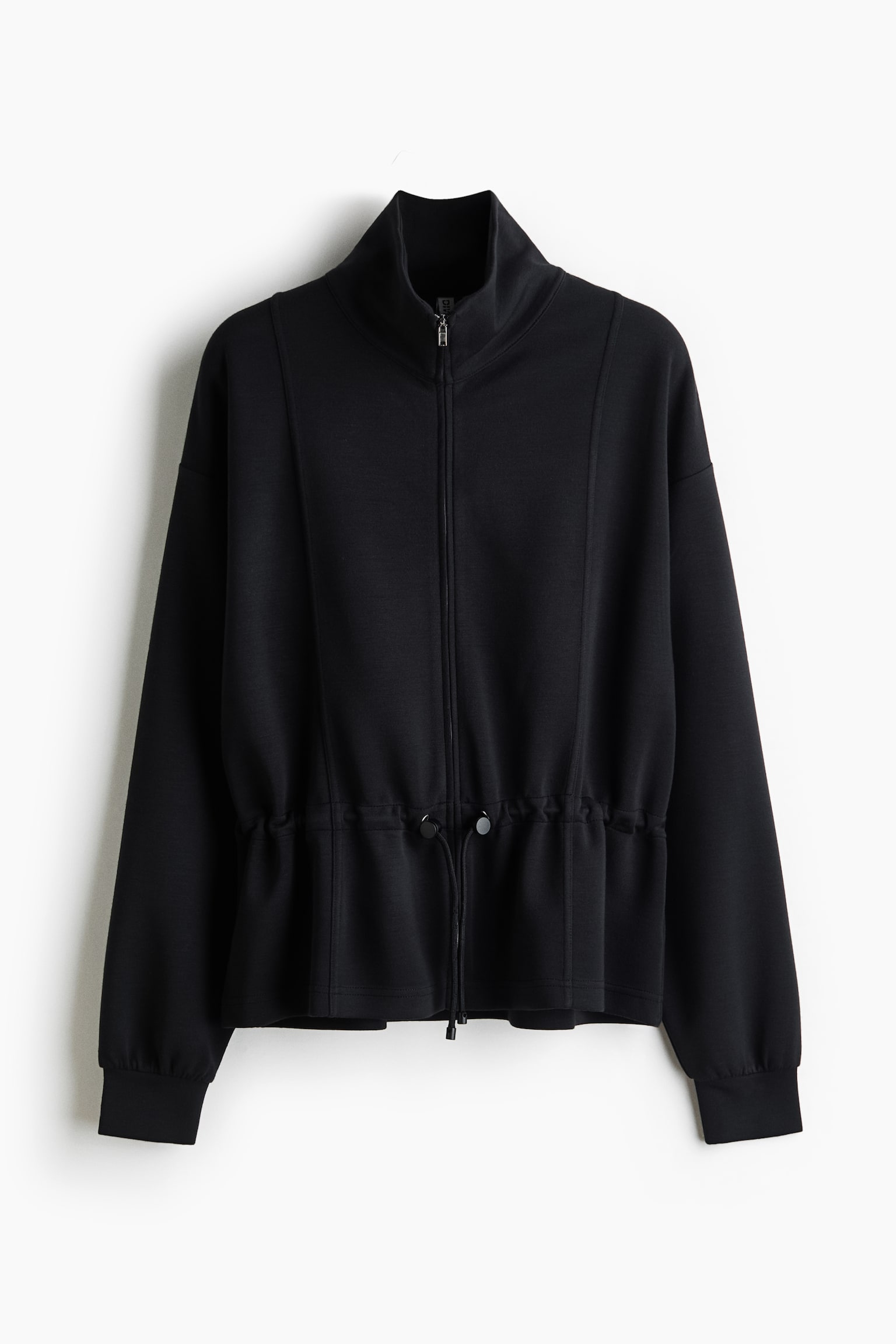 Peplum zip-through sweatshirt - Black/Dark red
