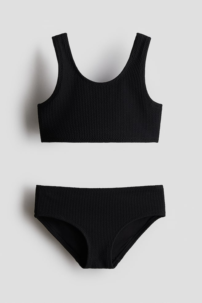 Textured bikini - Black/Peach pink/Pink - 1