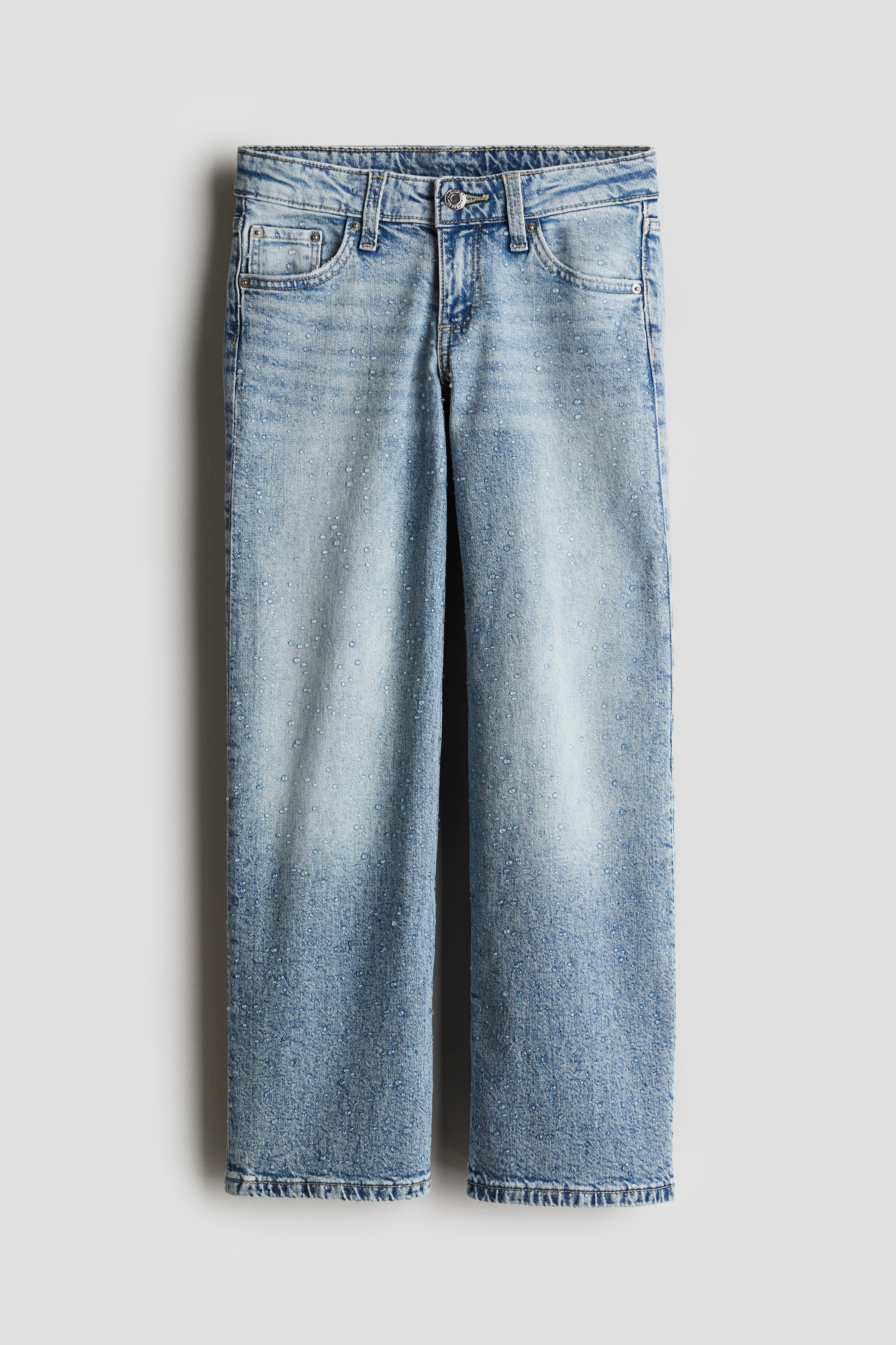Wide-leg Low Jeans - Bleu denim clair