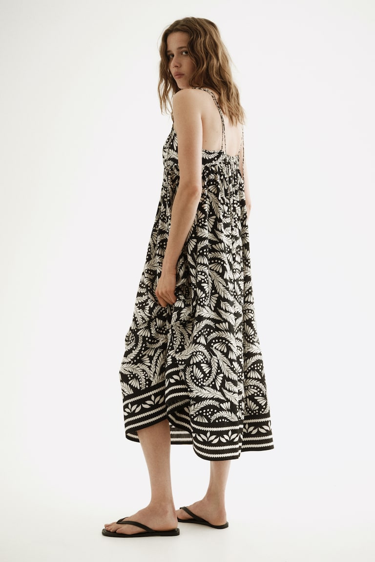 Women's Black Tie-Shoulder-Strap Midi Dress | H&M US Women's Black Tie-Shoulder-Strap Midi Dress | H&M US