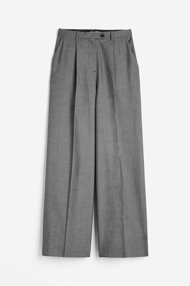 Wide twill trousers - Dark grey/Black/Black/Pinstriped - 2