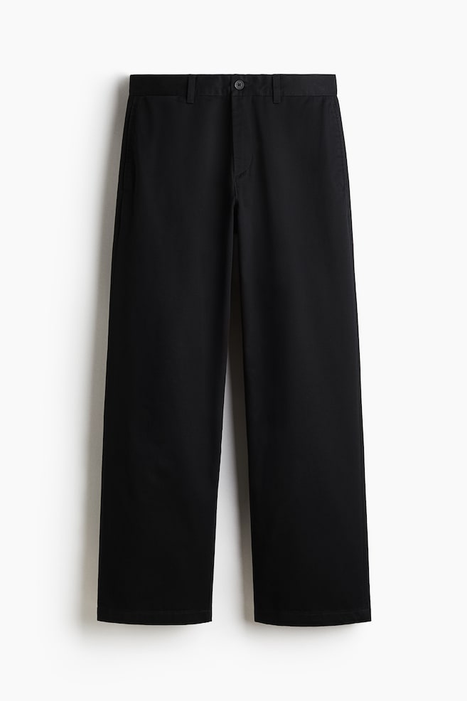 Pantaloni chino Relaxed Fit de bumbac - Negru/Maro - 1