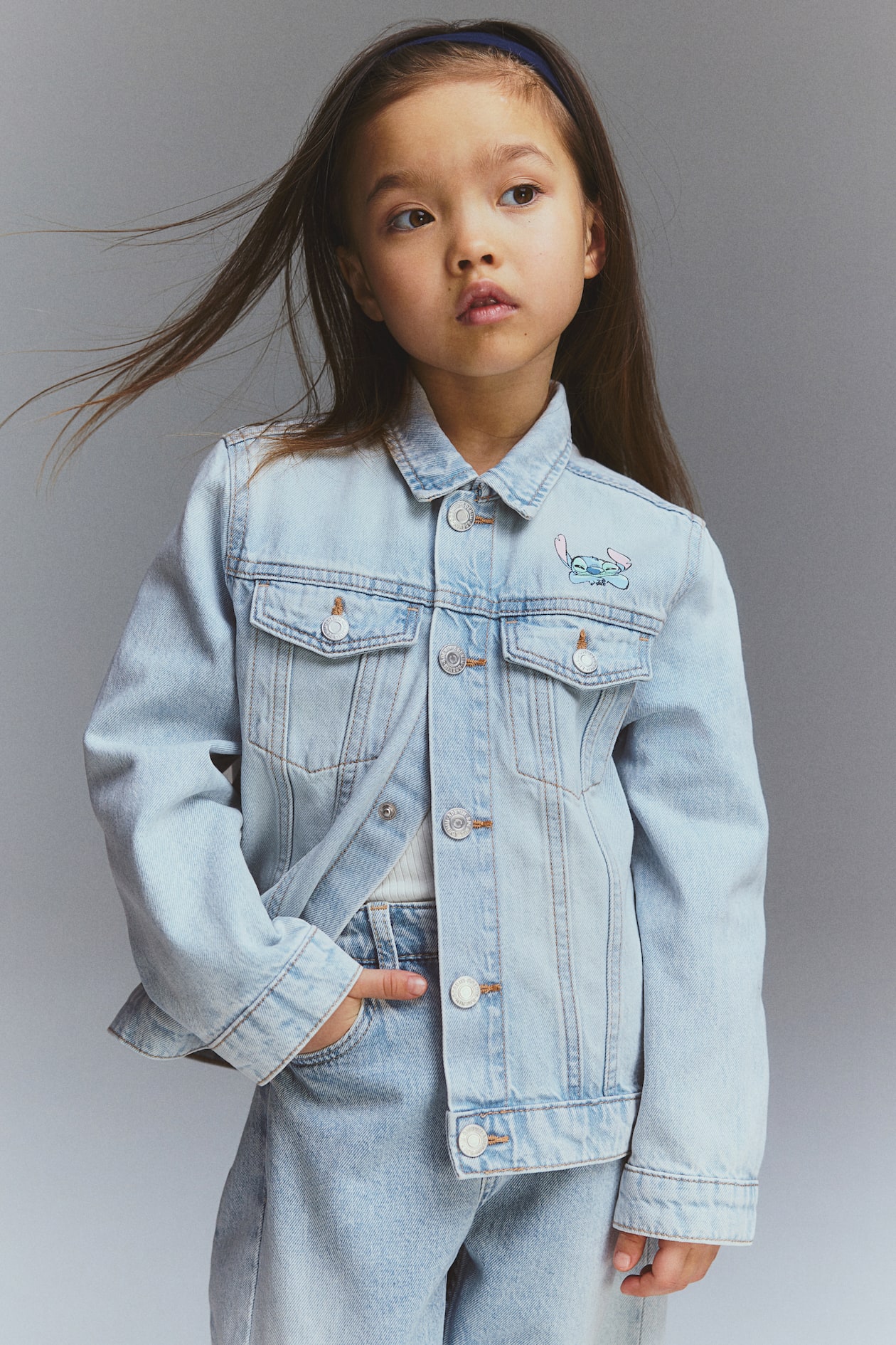 Minnie Salopette Jeans Bambina H&m Giubbotto Di Jeans Con