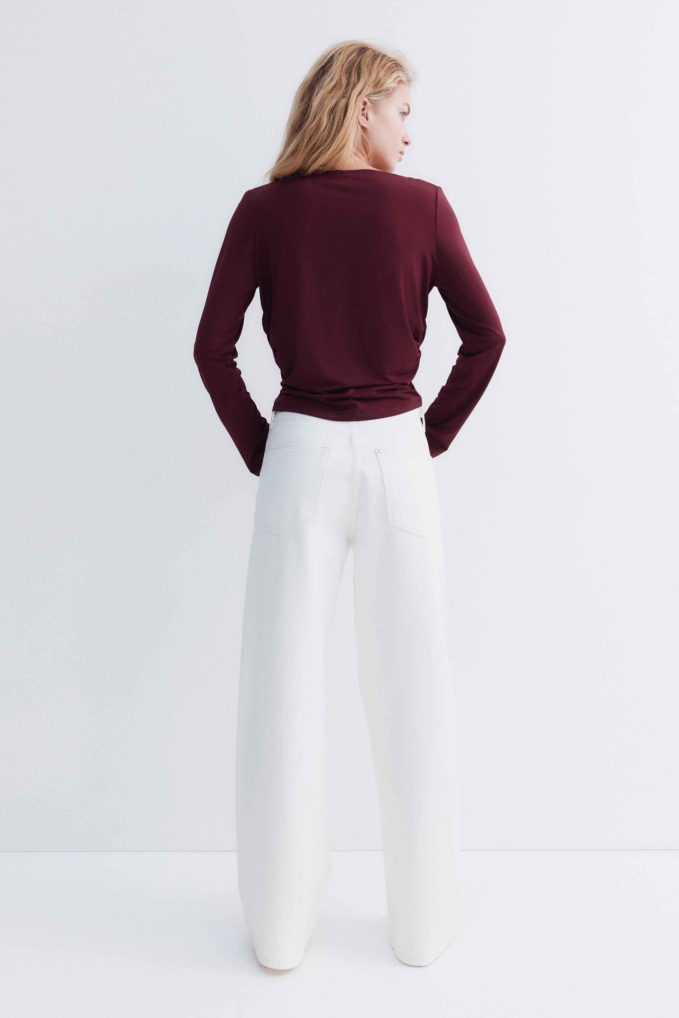 Draped jersey top