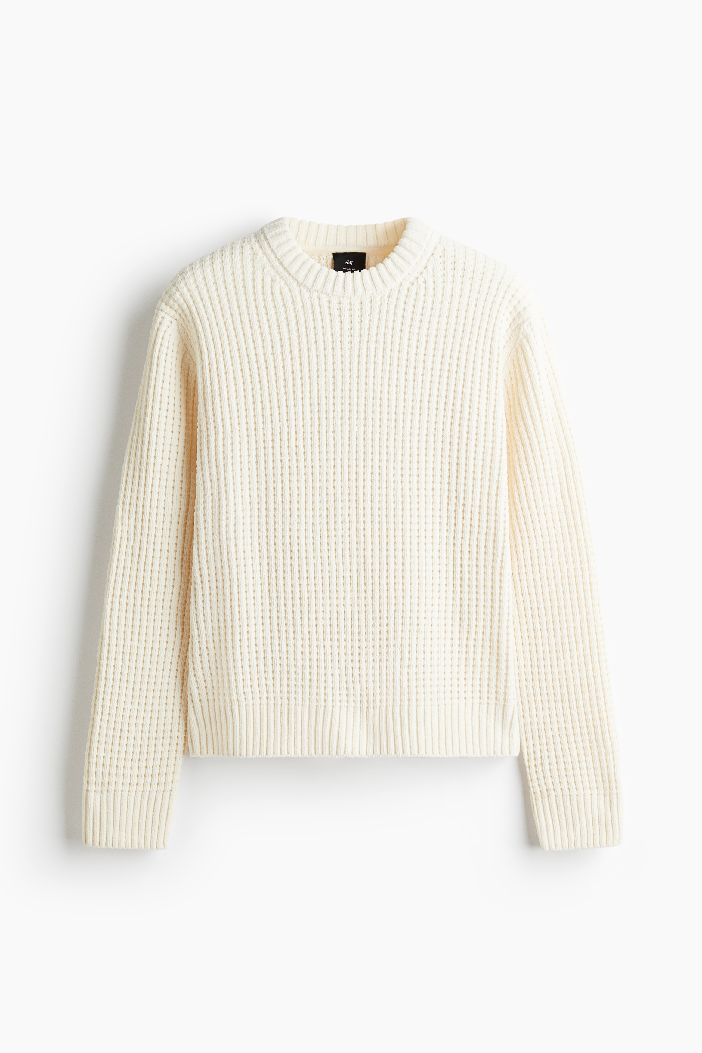 Trøje i chenille Regular Fit - Creme