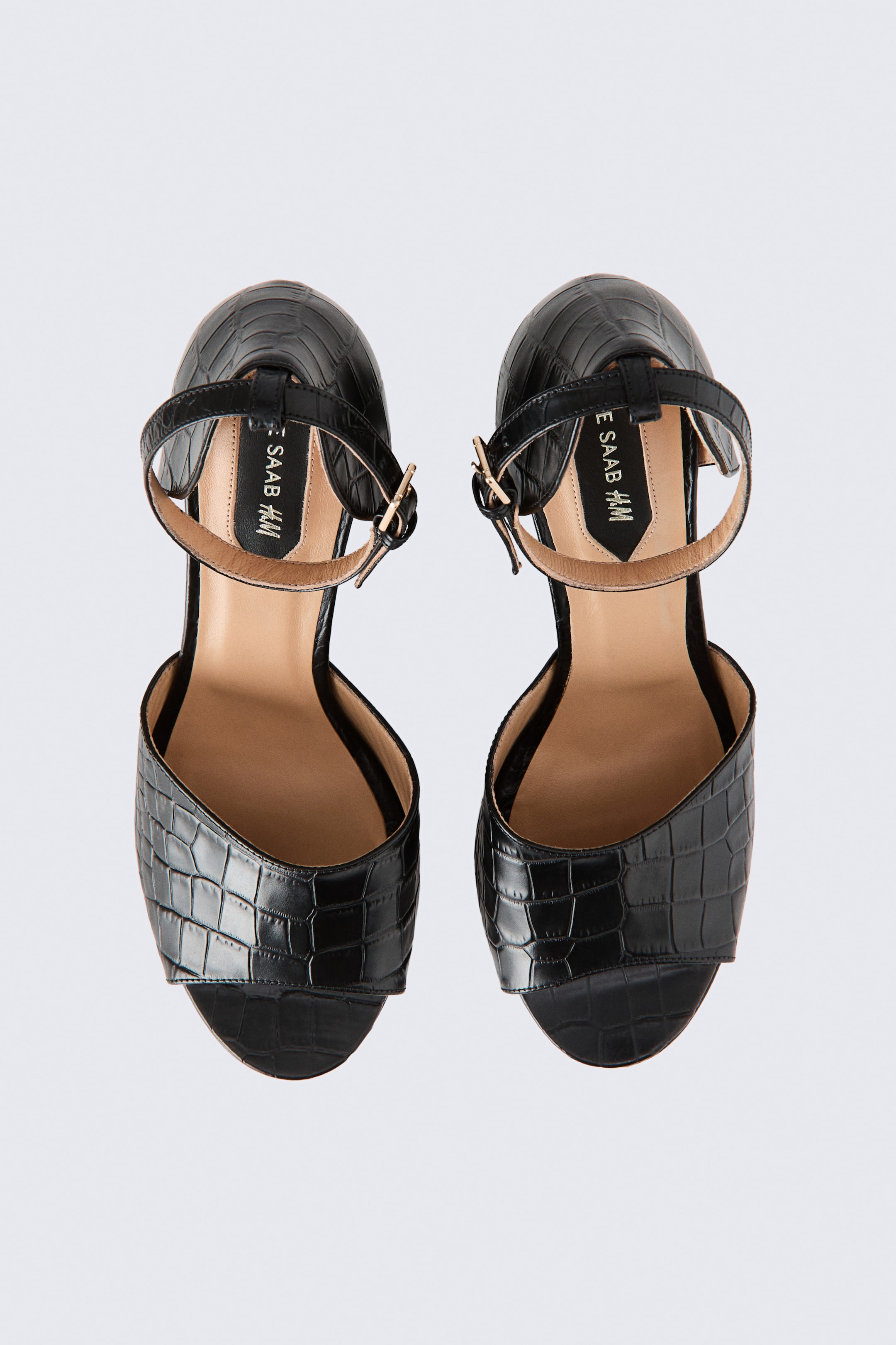 View larger image: Heeled leather platform sandals - Black - Ladies | H&M 1