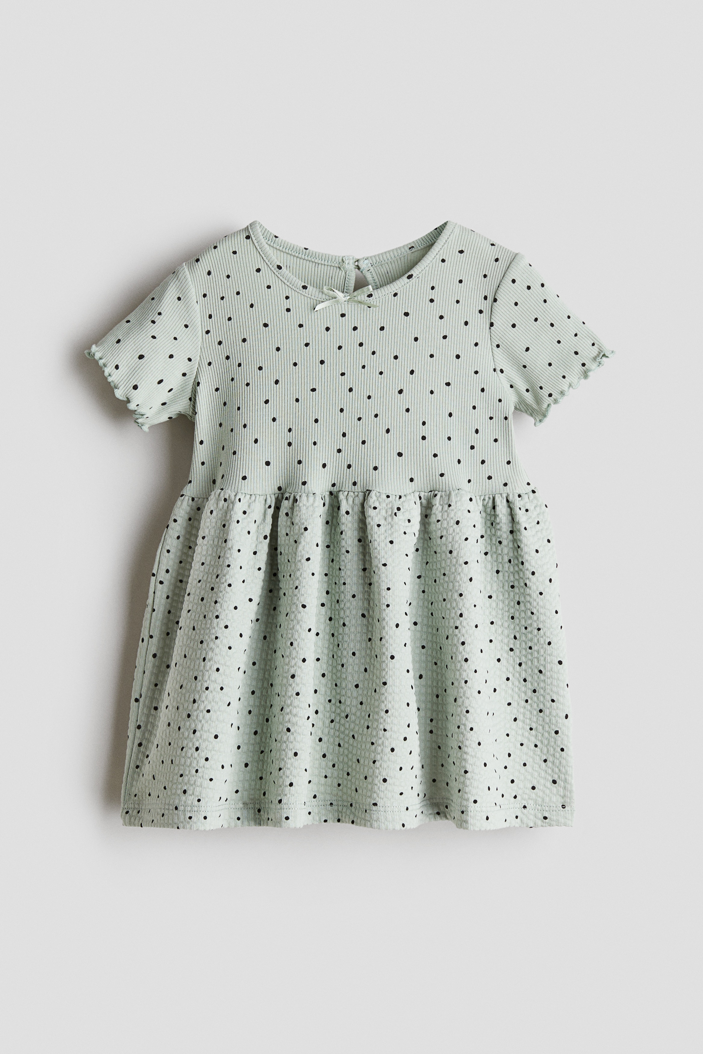Light green/dotted Jersey Dress for kids | H&M US