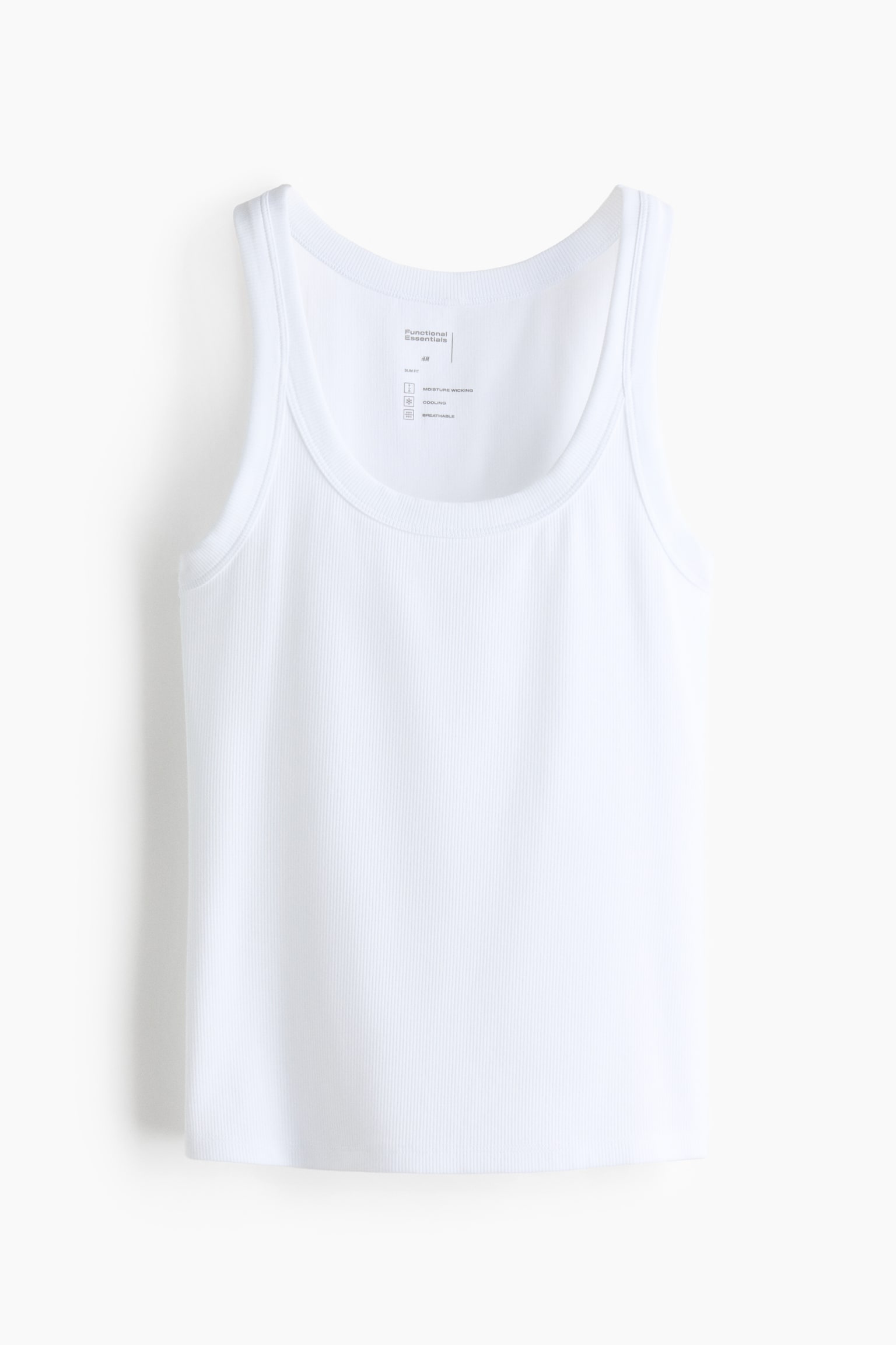 Geripptes Cooling Tanktop in Slim Fit - Weiß/Hellgraumeliert/Schwarz/Dunkelbraun - 1