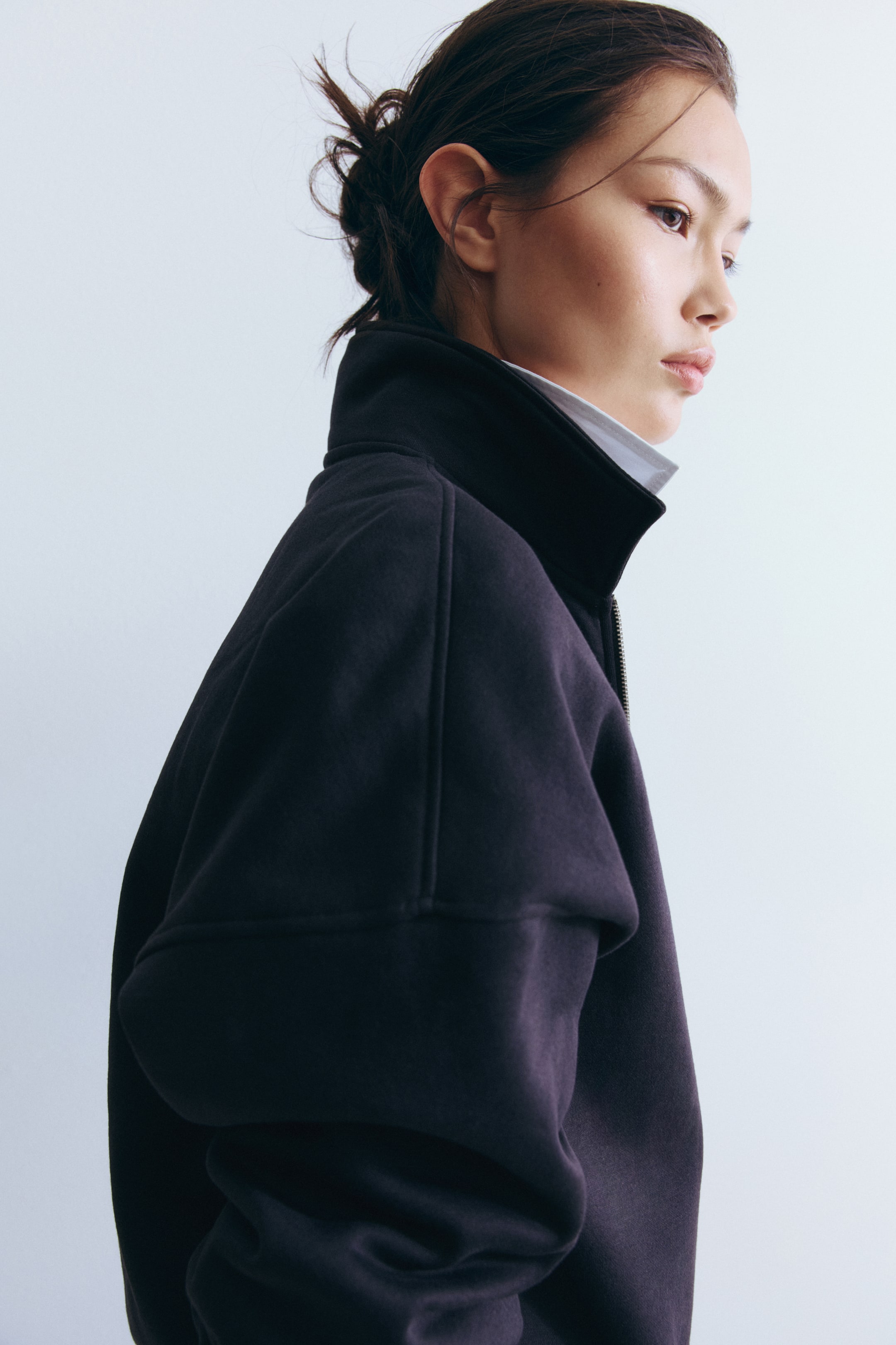 Zobacz większy obraz: Bluza z suwakiem u góry - Granatowy - ONA | H&M PL 4