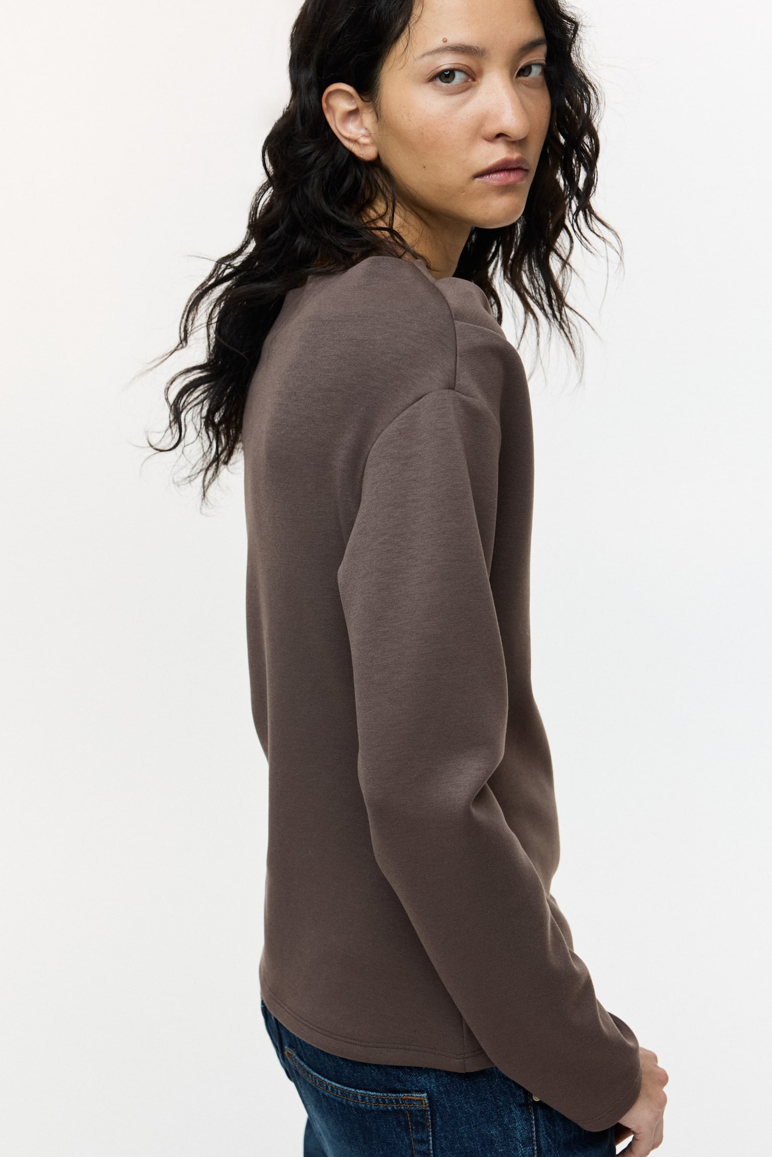 Top asimétrico - Gris pardo oscuro/Blanco/Negro - 4