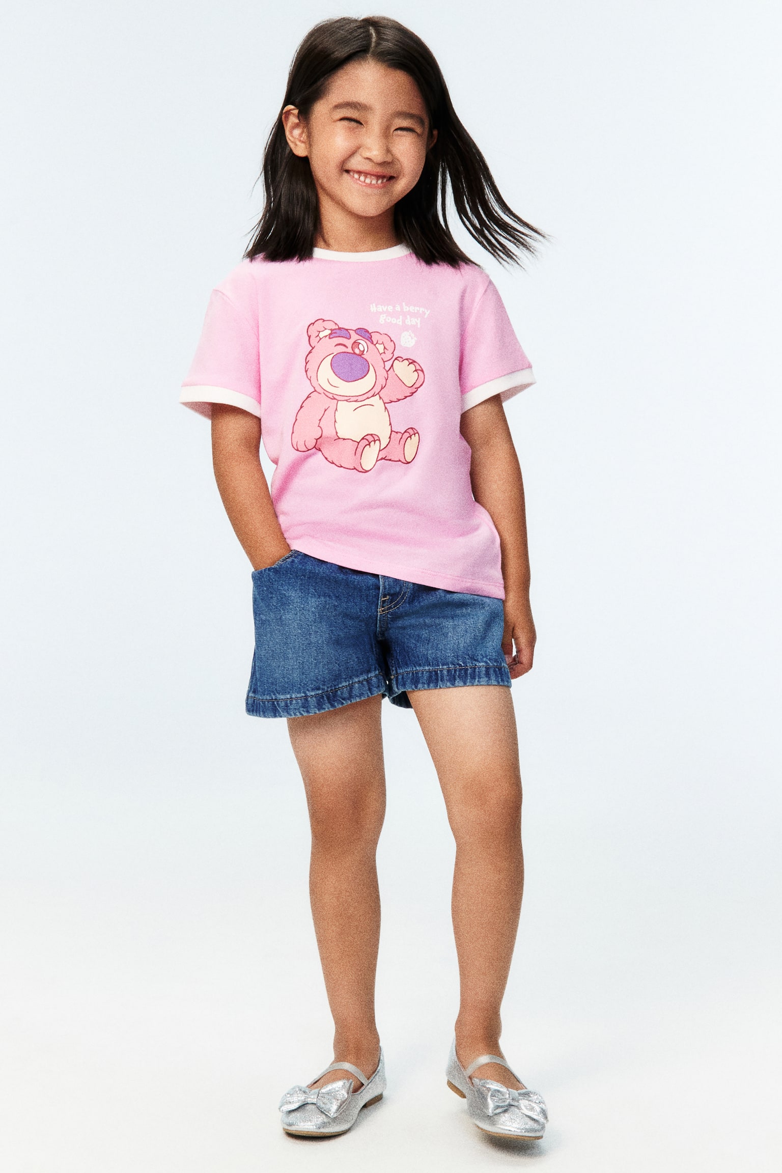 プリントデザイン コットンTシャツ - ピンク/トイ・ストーリー/ライトブルー/ミッフィー/ダークブルー/ミッフィー/ホワイト/ミッフィー/ライトピンク/おしゃれキャット/ホワイト/トイ・ストーリー - 1