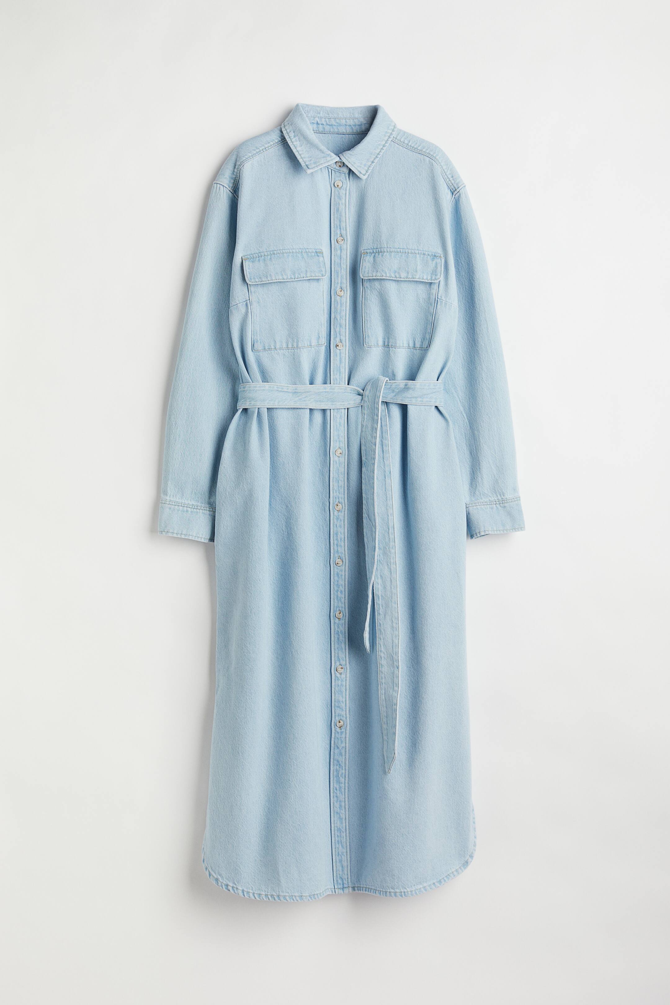 Visualizza l'immagine ingrandita: Abito in denim - Blu denim chiaro - DONNA | H&M CH 1