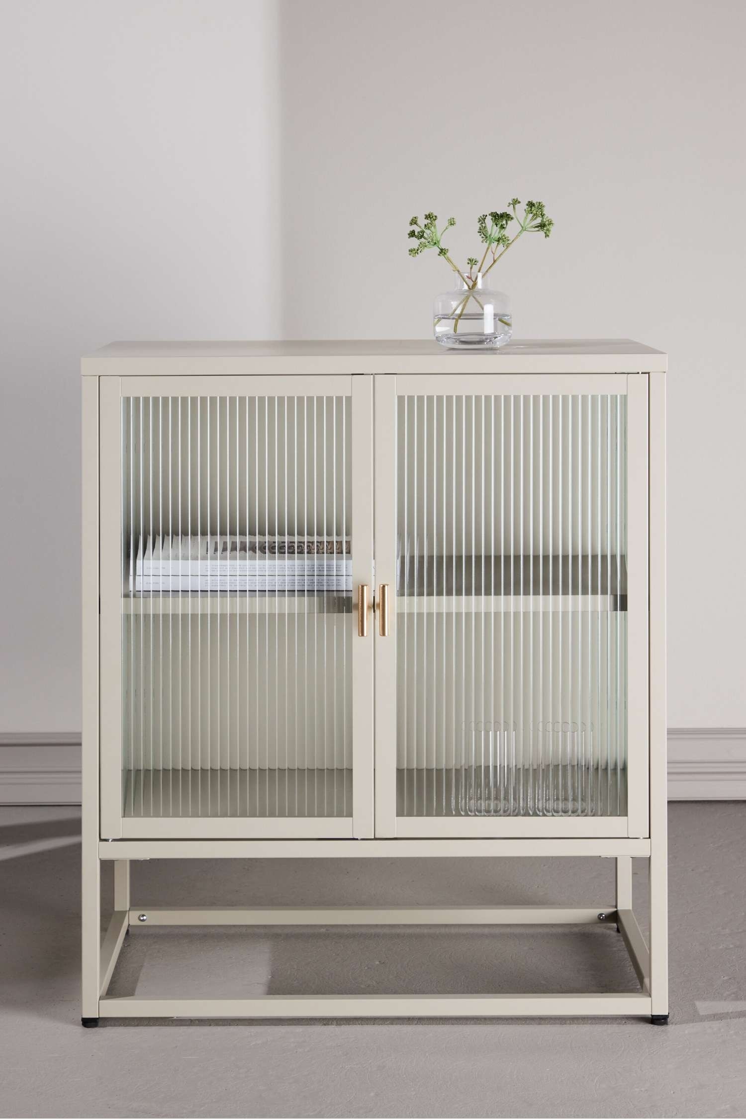 Garis Cabinet - Stål, Beige