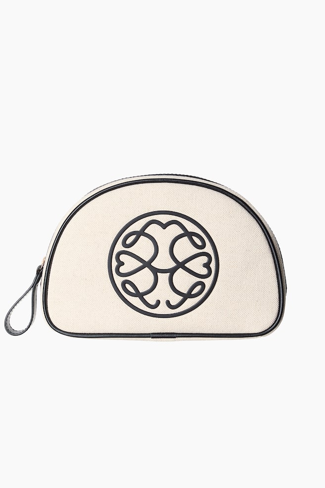 Neceser en mezcla de lino - Beige claro/Negro - 1