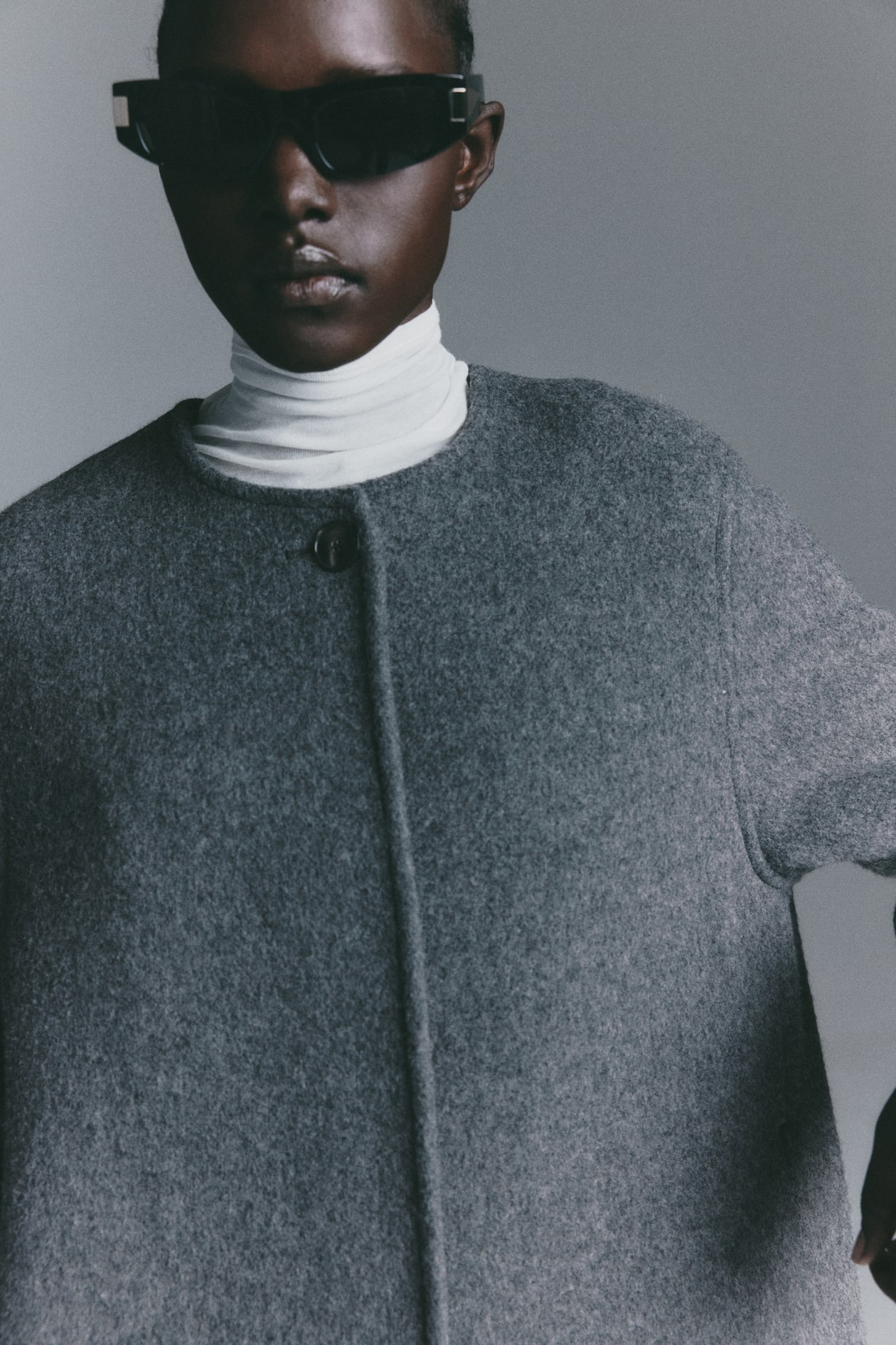 Scarf-Detail Wool-Blend Coat - image 3