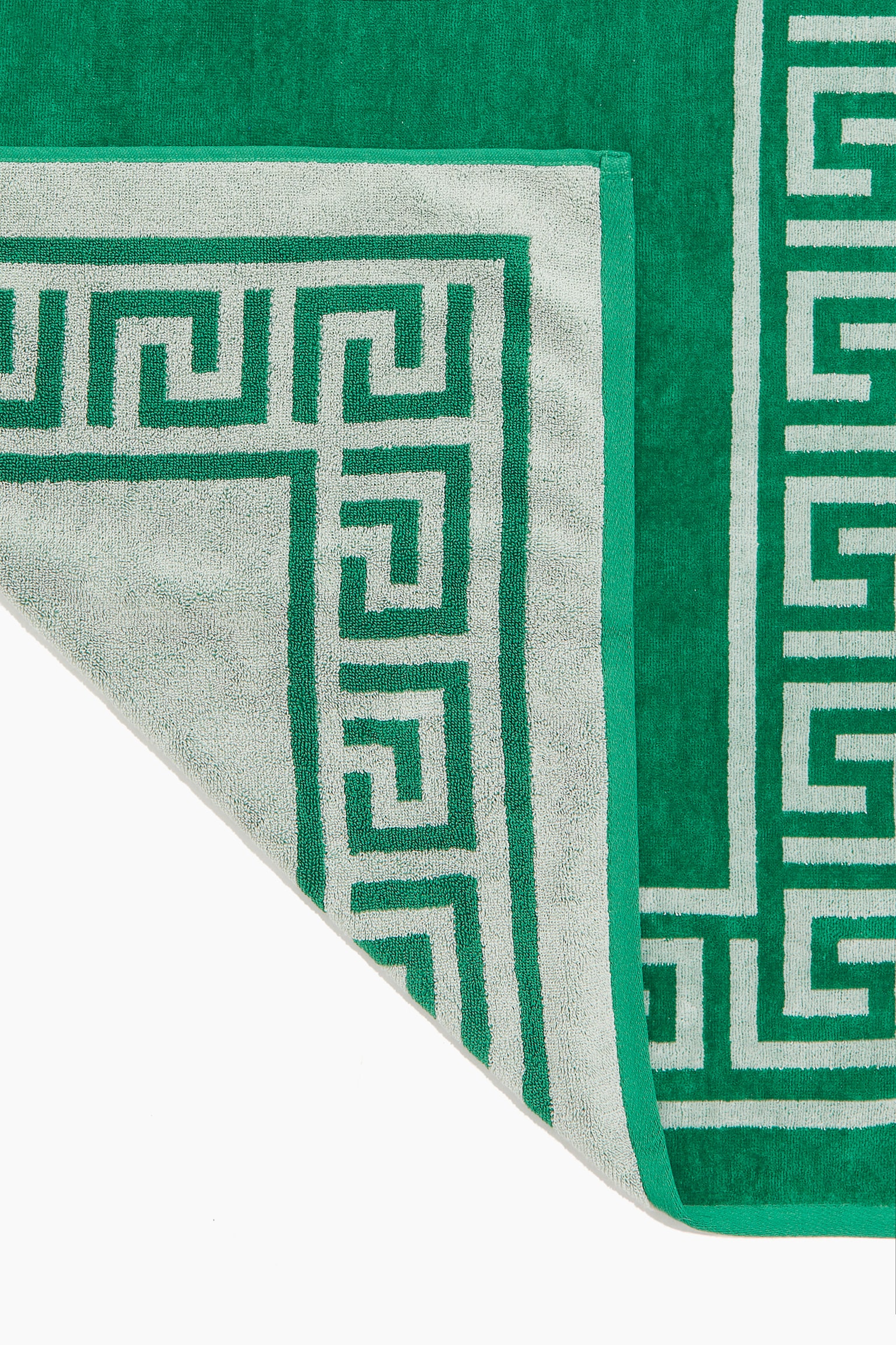 Greek key beach towel - Green/White/Orange/Pink/Yellow/White - 3