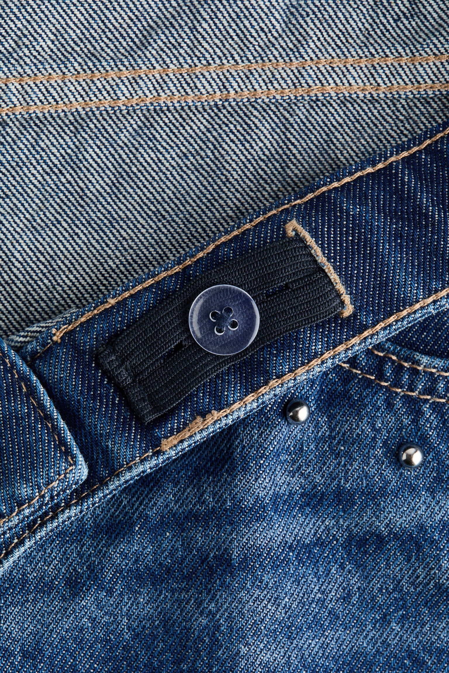 MAMA Wide Low Studded jeans - כחול ג'ינס - 2