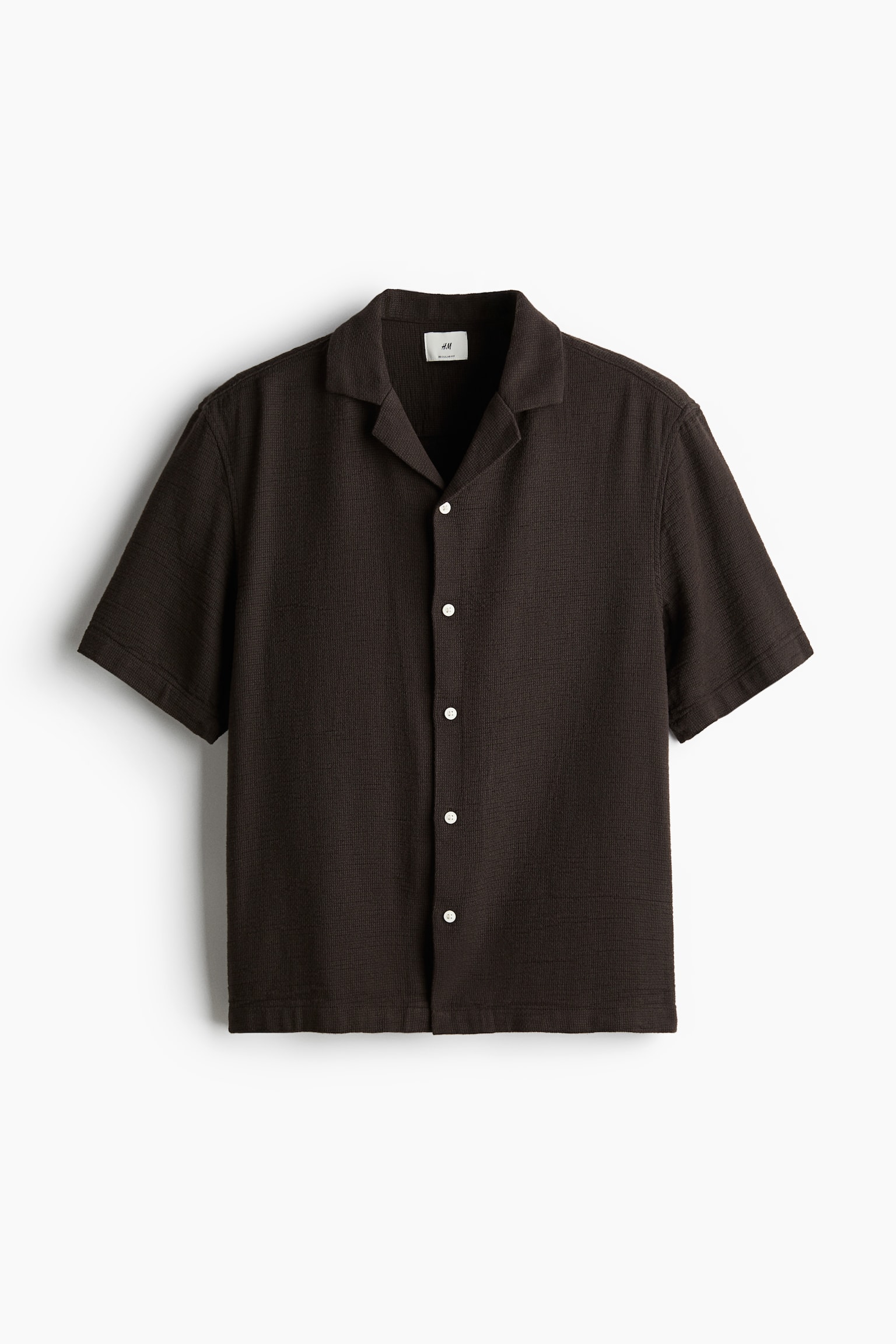 Regular Fit Textured Resort Shirt - Dark brown/Dark green/Stripe/Navy blue - 2