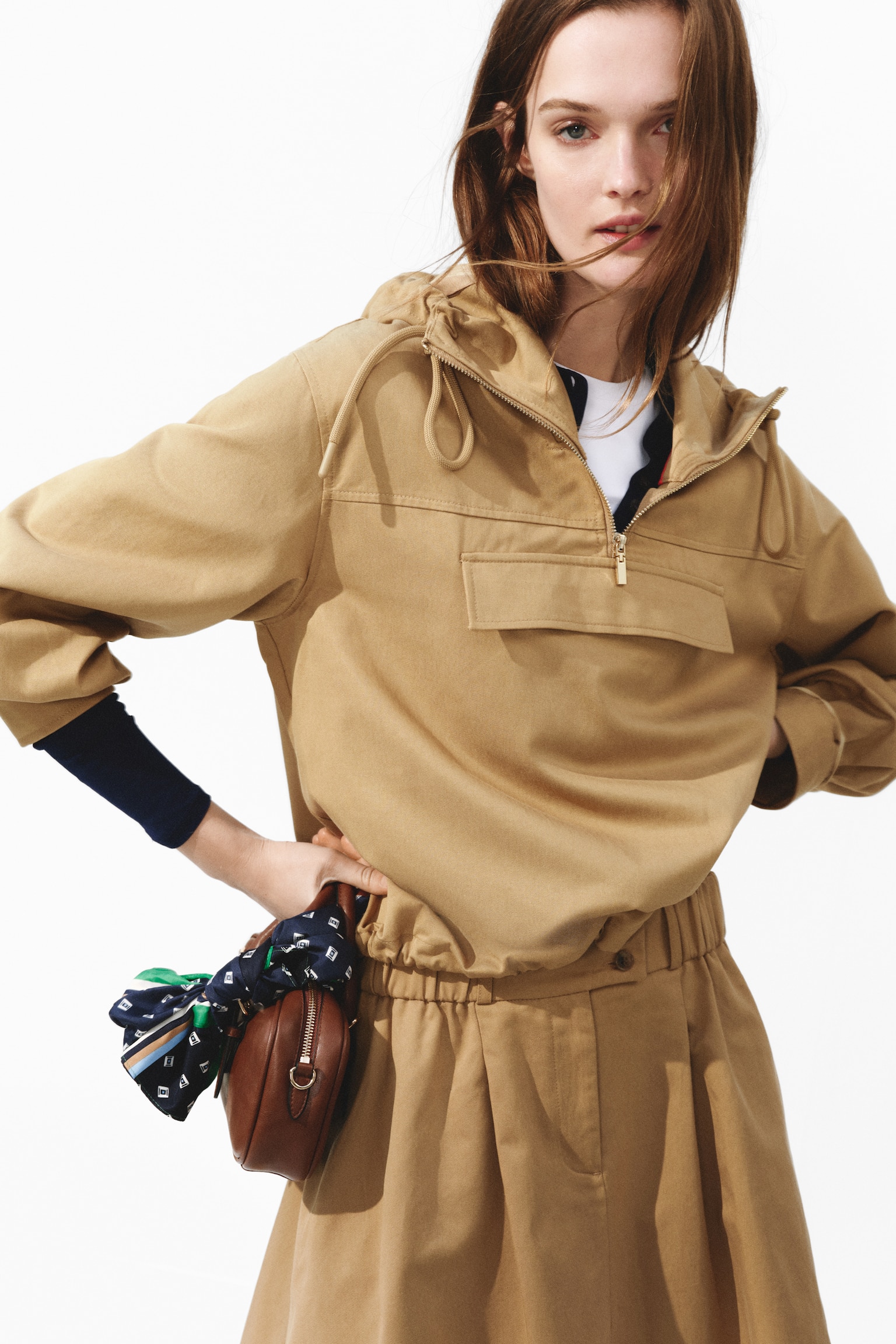 Twill popover jacket - Dark beige - 4