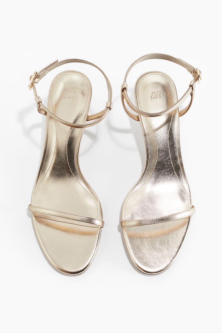 Heeled Strappy Sandals Gold-colored Ladies H&M US