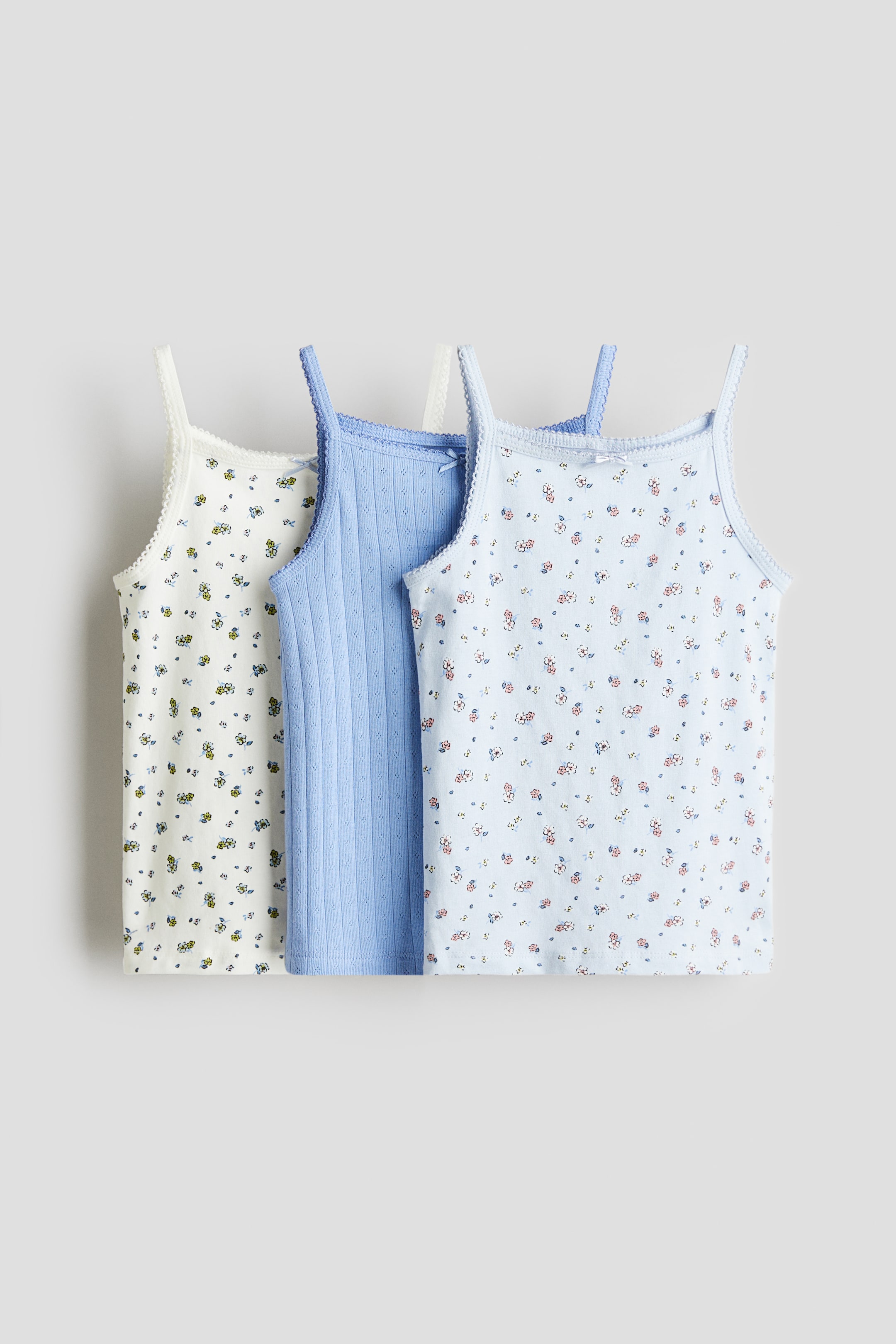 3-pack cotton strappy tops