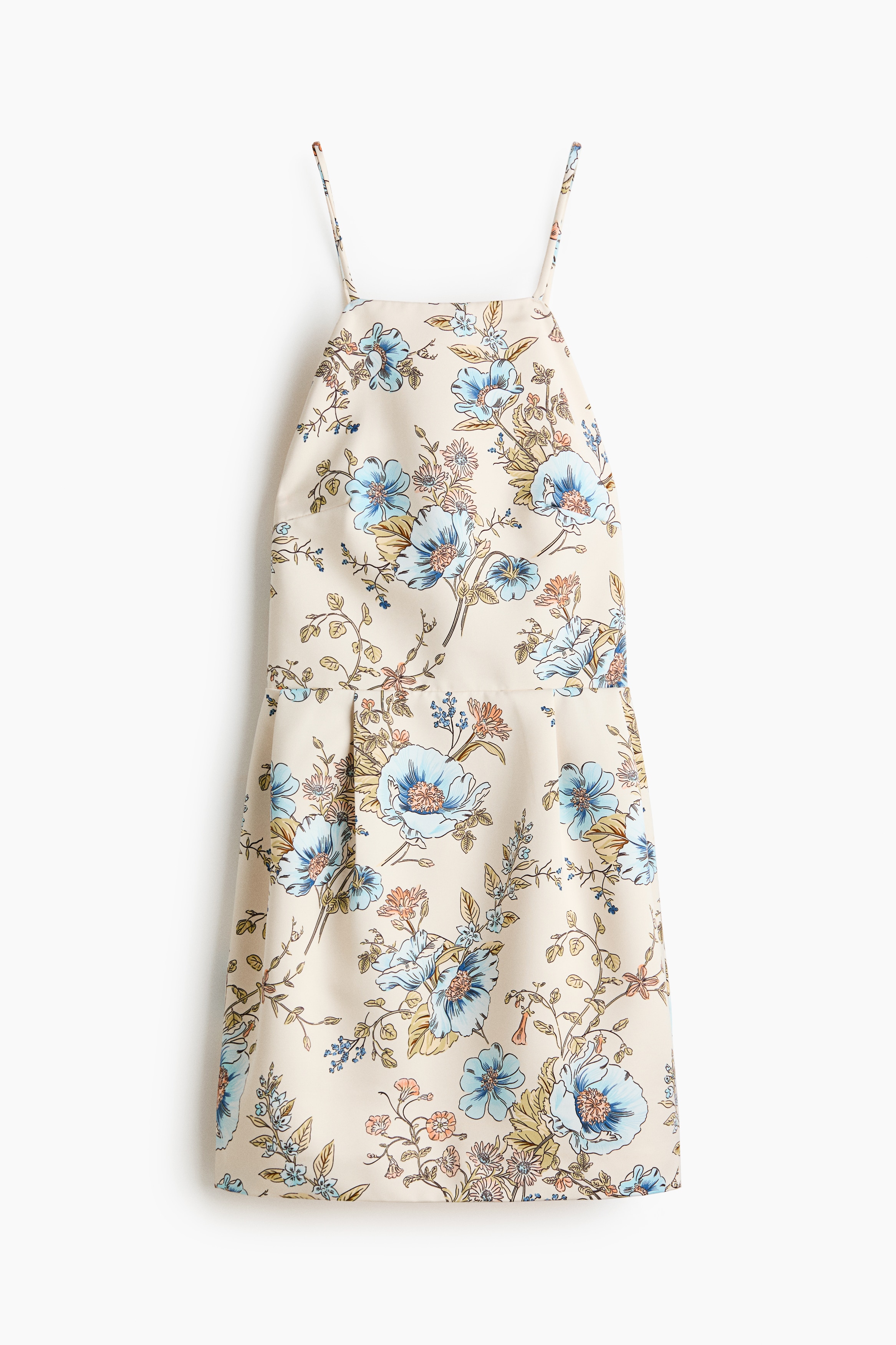 Strappy open-backjurk - Roomwit/bloemen/Rood