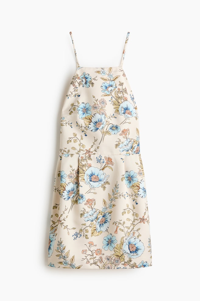 Open-Back Strappy Dress - Cream/floral/Red - 1